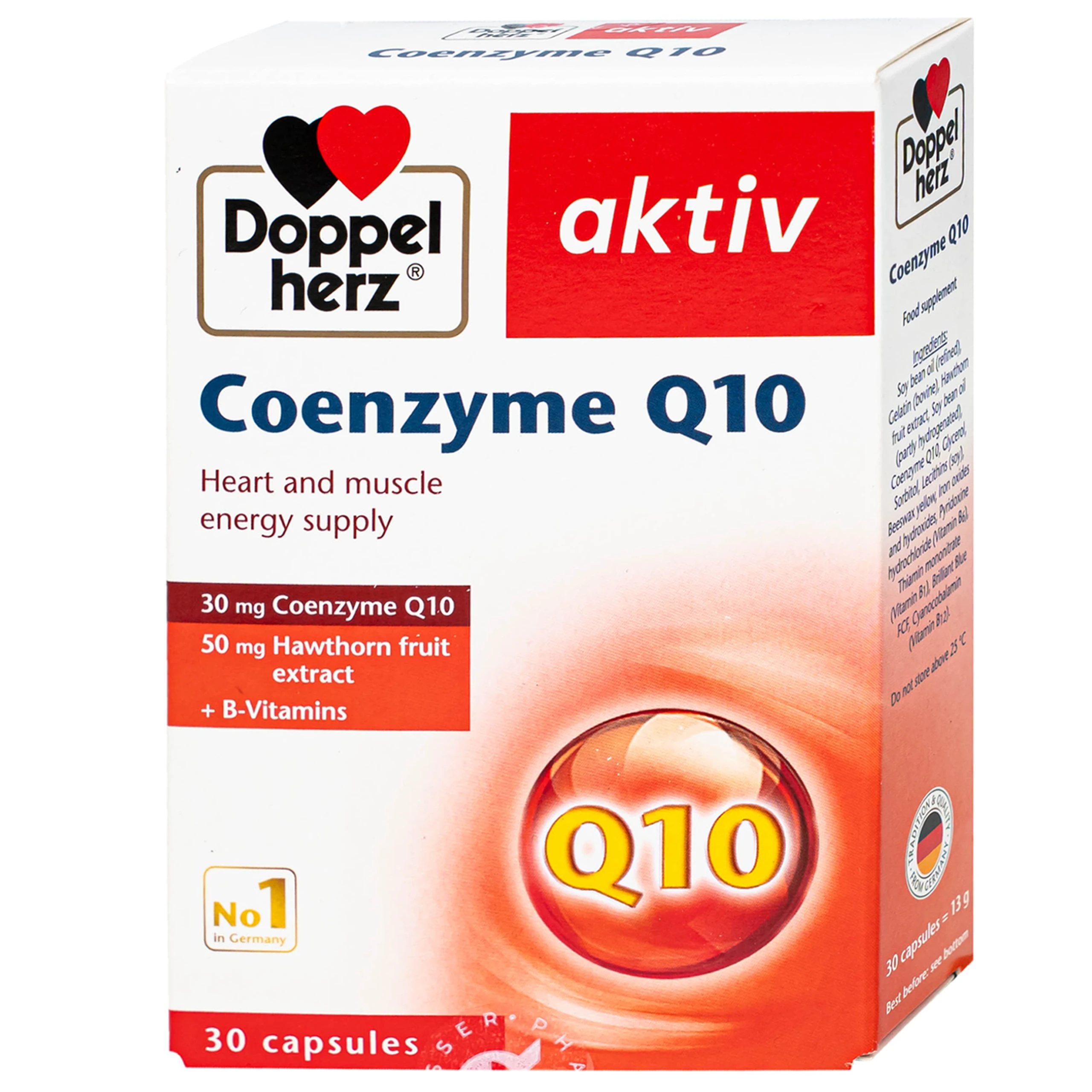 Viên uống hỗ trợ sức khỏe tim mạch Coenzyme Q10 Doppelherz (2 vỉ x 15 viên)