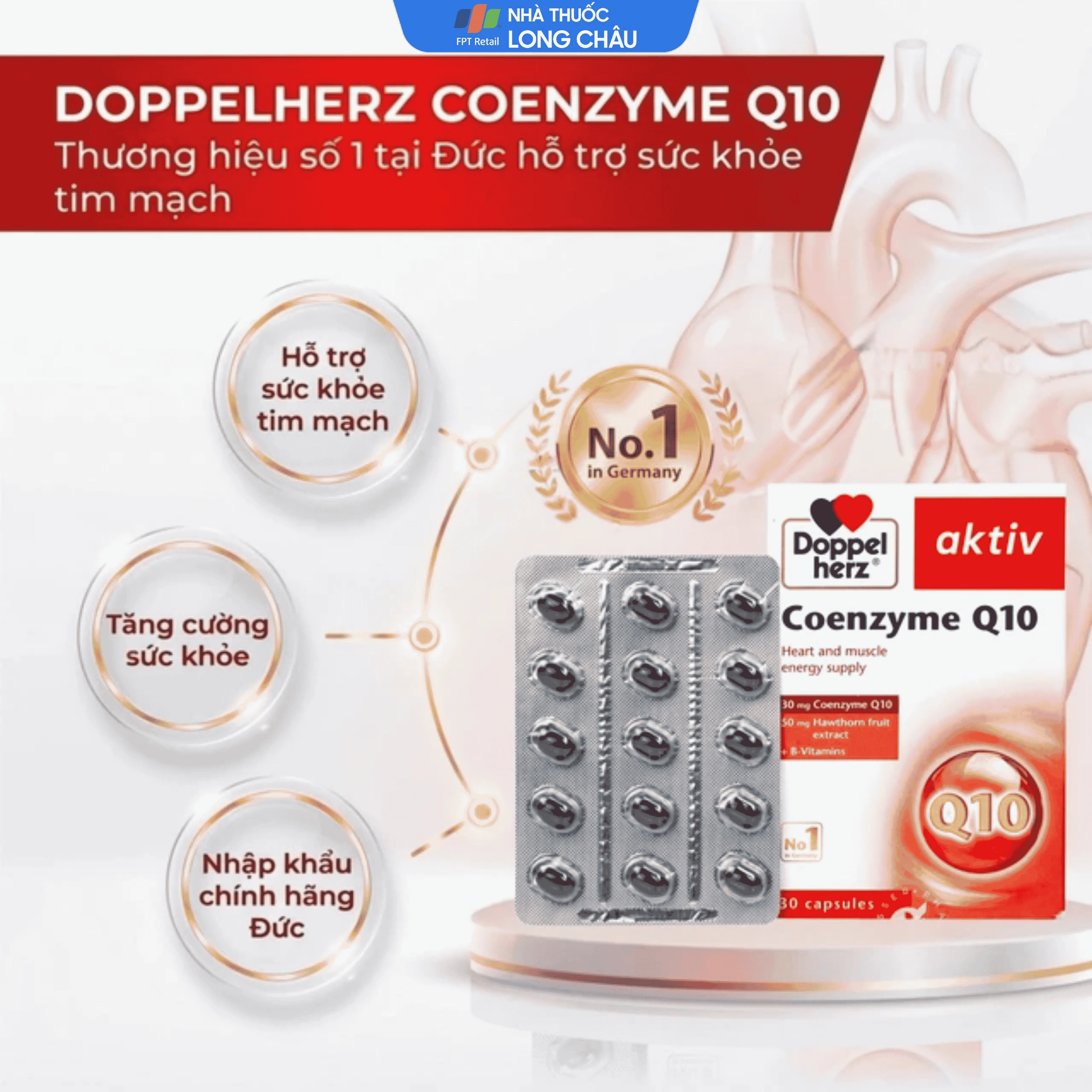 Viên uống hỗ trợ sức khỏe tim mạch Coenzyme Q10 Doppelherz (2 vỉ x 15 viên) 3