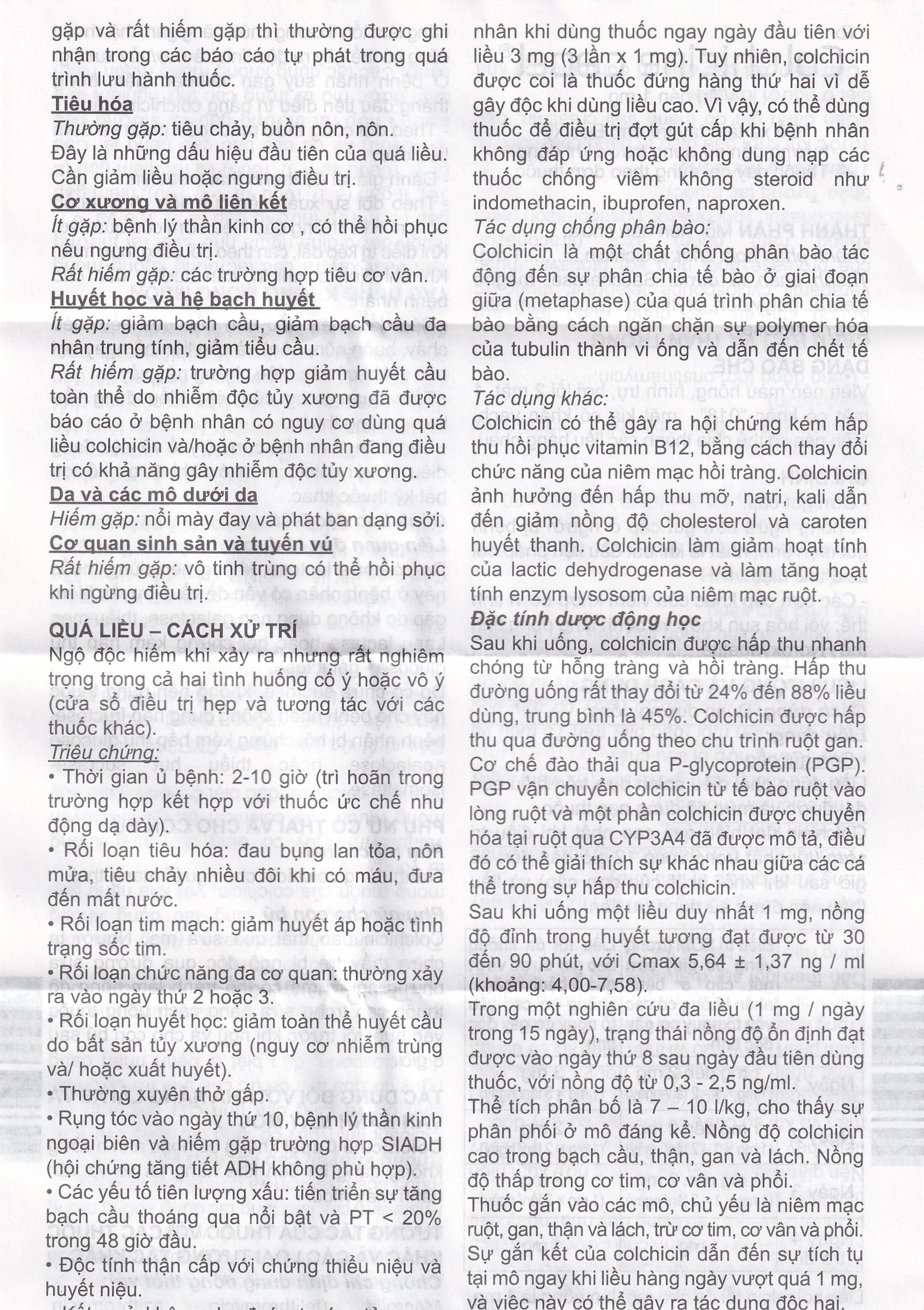 Thuốc Colchicine Capel 1mg Mayoly Spindler phòng ngừa và điều trị cơn gút cấp (20 viên)