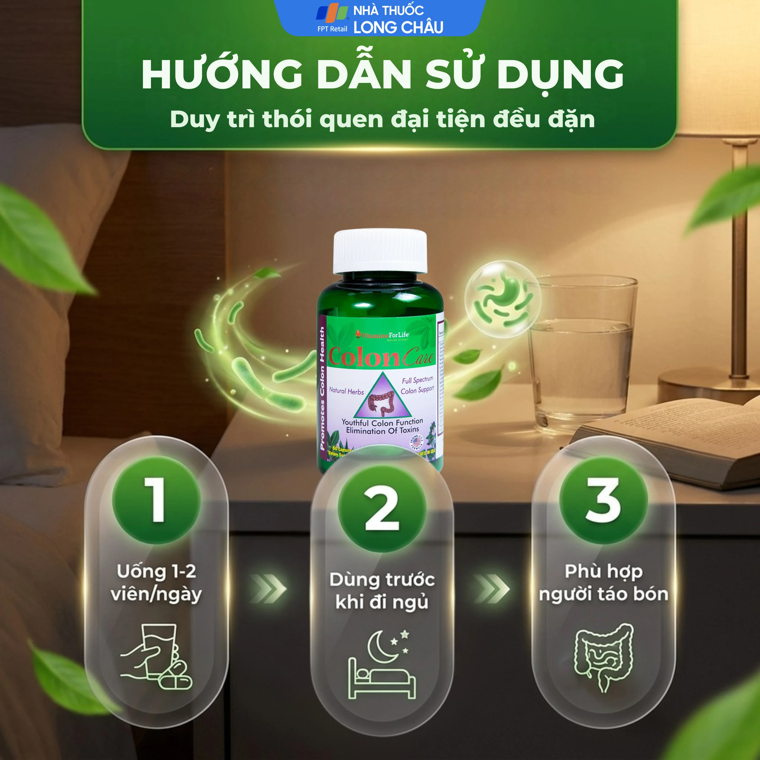 Viên uống giúp nhuận tràng, giảm táo bón, tốt cho tiêu hóa Colon Care Vitamins For Life (60 viên) 5