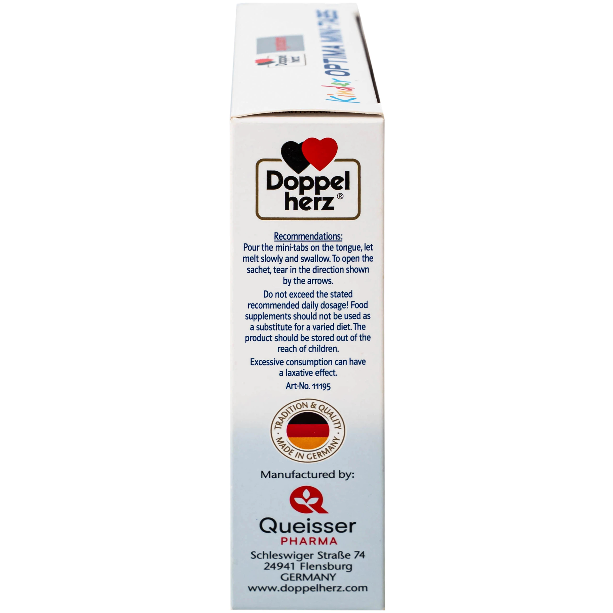 Cốm bổ sung các vitamin, giúp tăng cường sức đề kháng cho trẻ Doppelherz Aktiv Kinder Optima Mini-Tabs (20 gói x 30g)