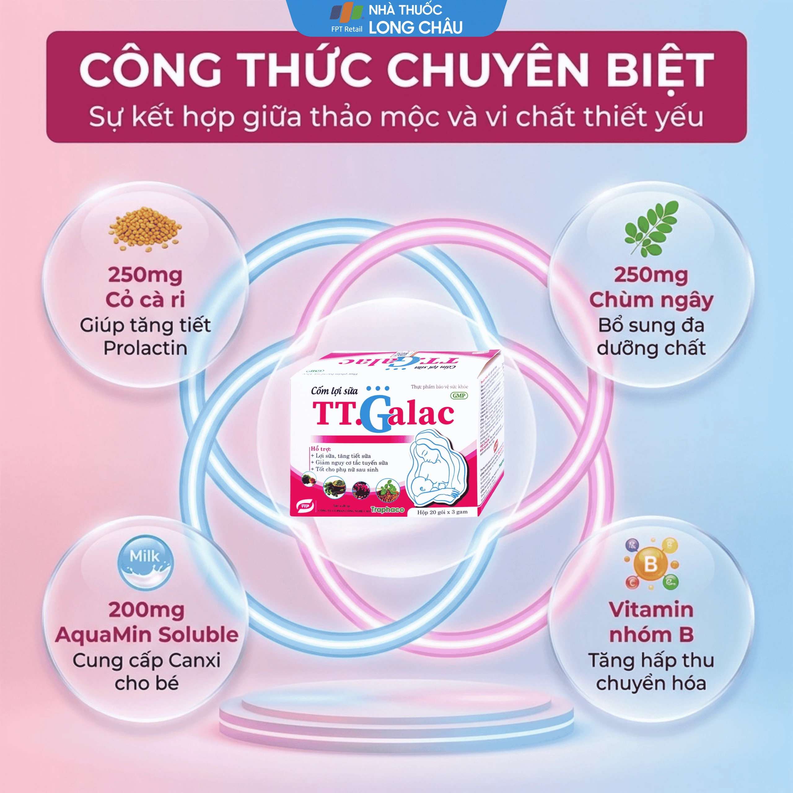 Cốm lợi sữa hỗ trợ lợi sữa, tăng tiết sữa cho phụ nữ sau sinh TT.Galac Traphaco (20 gói x 3g) 3