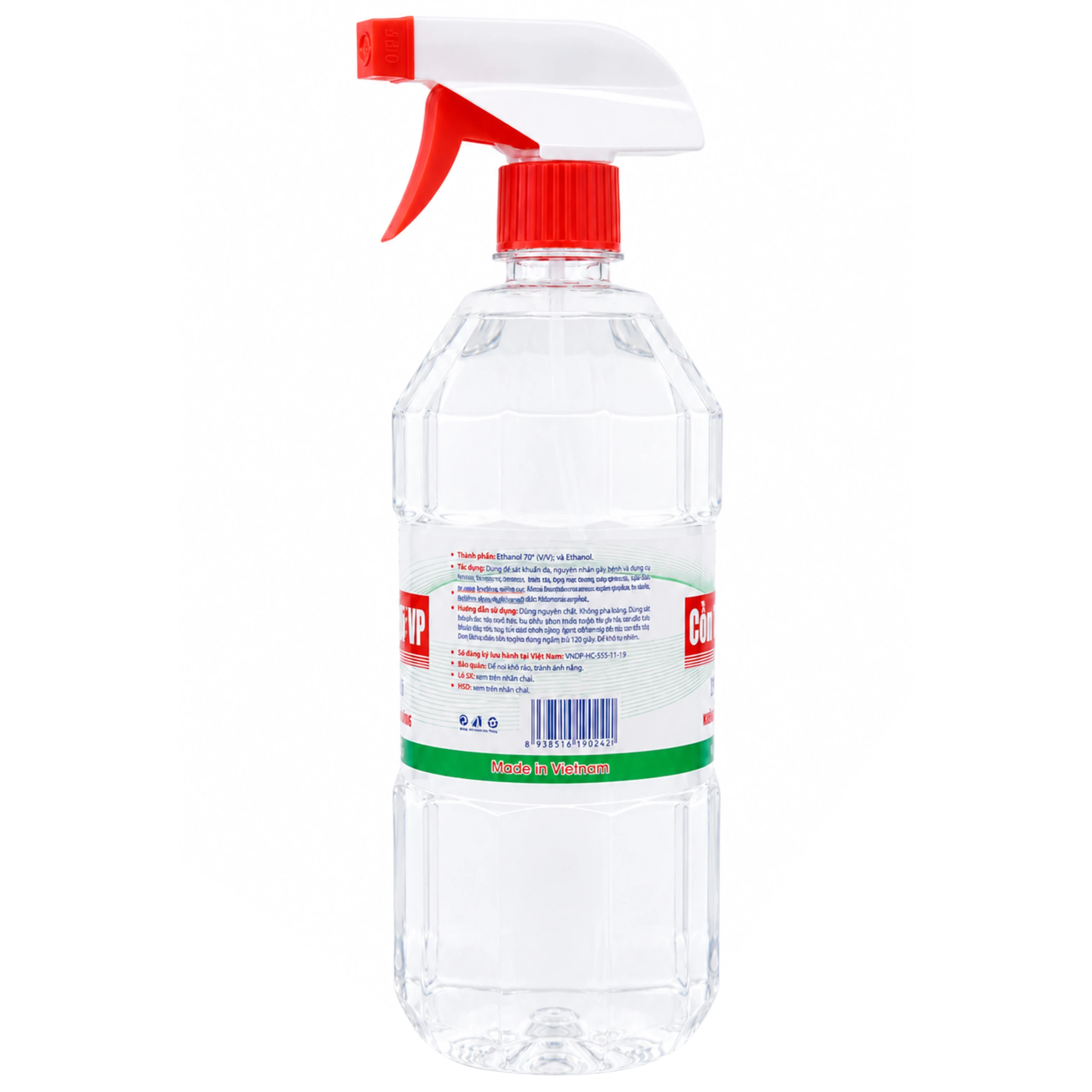 Cồn 70 độ Vĩnh Phúc (có vòi xịt) dùng sát trùng da và tiệt trùng dụng cụ y tế (1000ml) 2