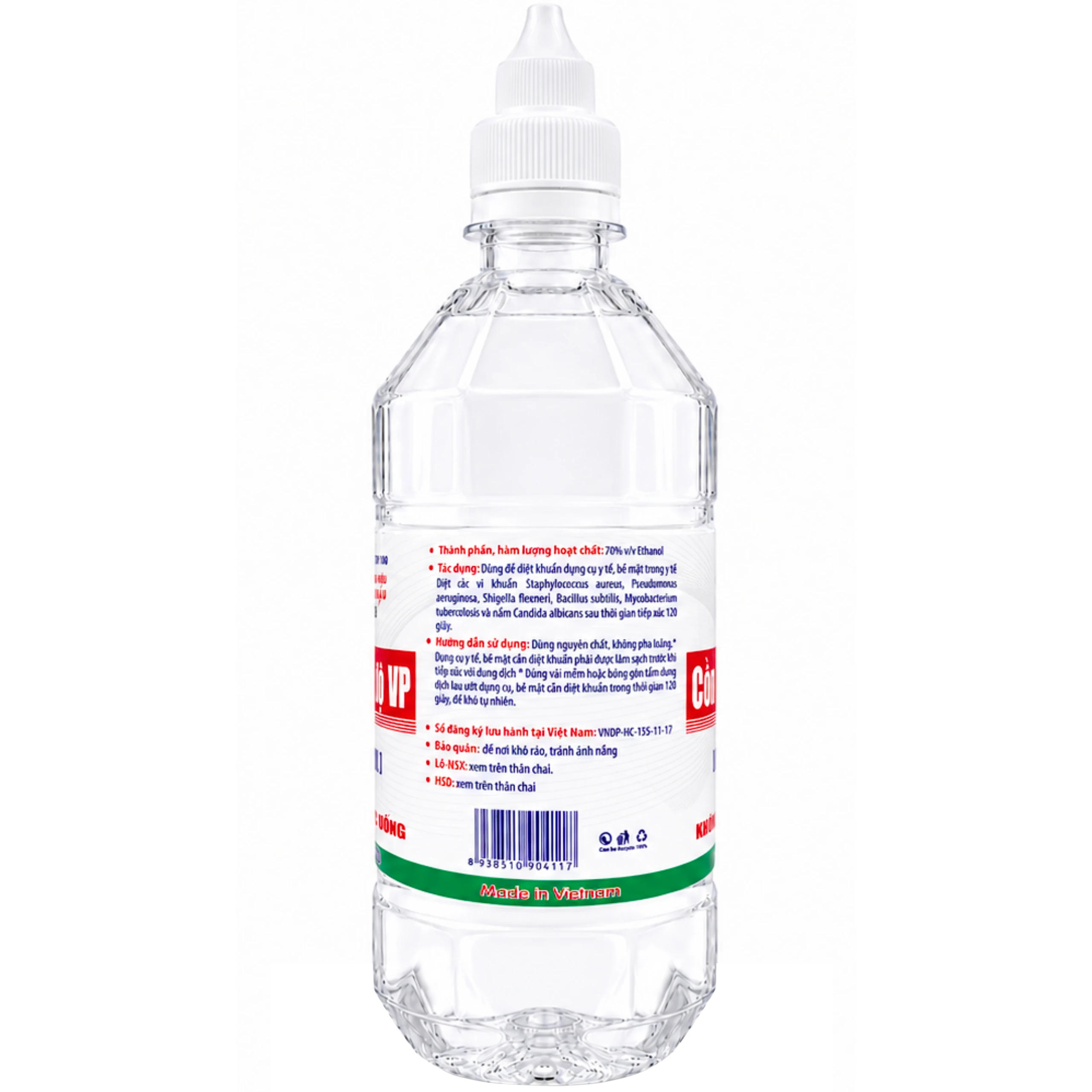 Cồn 70 độ Vĩnh Phúc 500ml dùng sát trùng da và tiệt trùng dụng cụ y tế 3