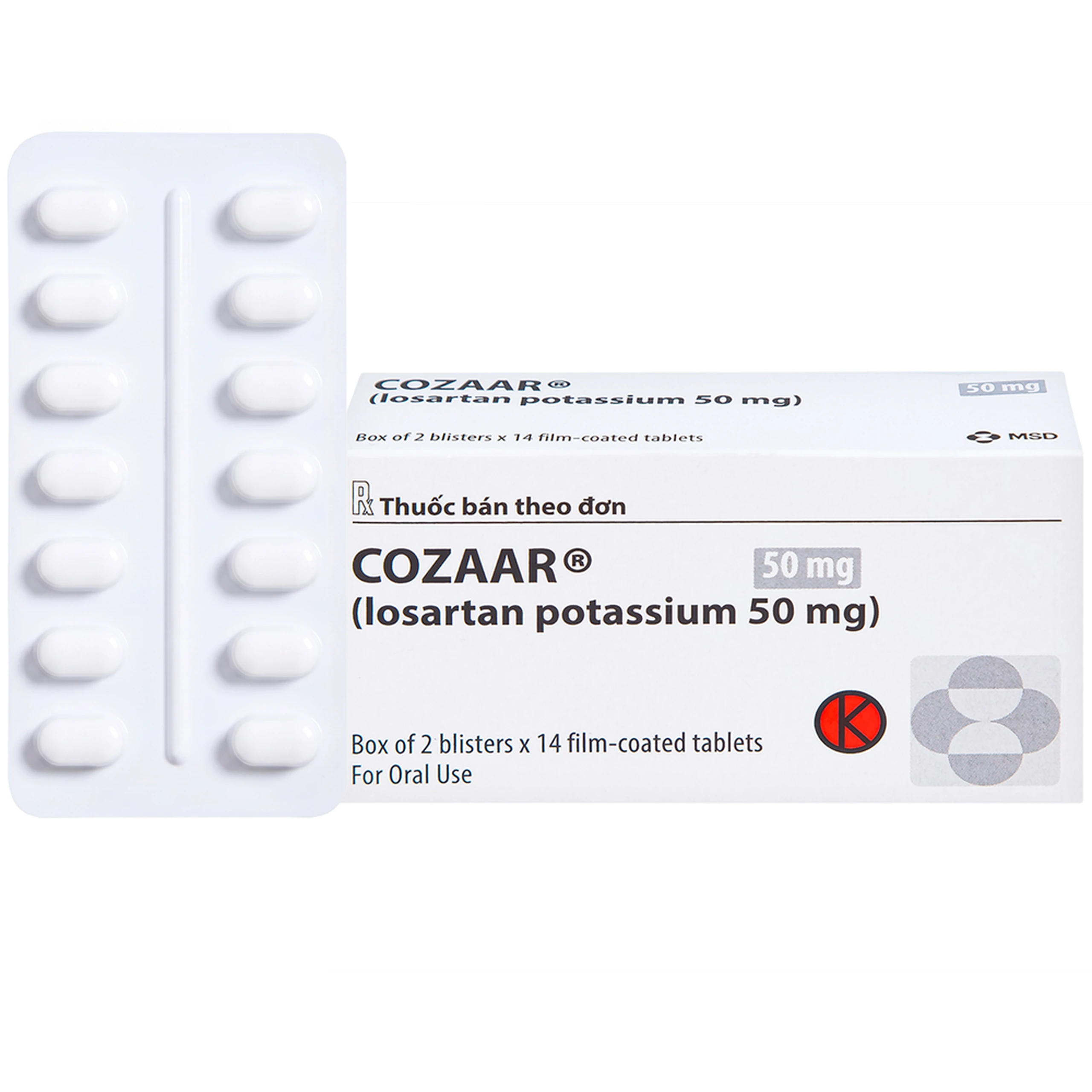 Thuốc Cozaar 50mg MSD điều trị tăng huyết áp (2 vỉ x 14 viên) 1