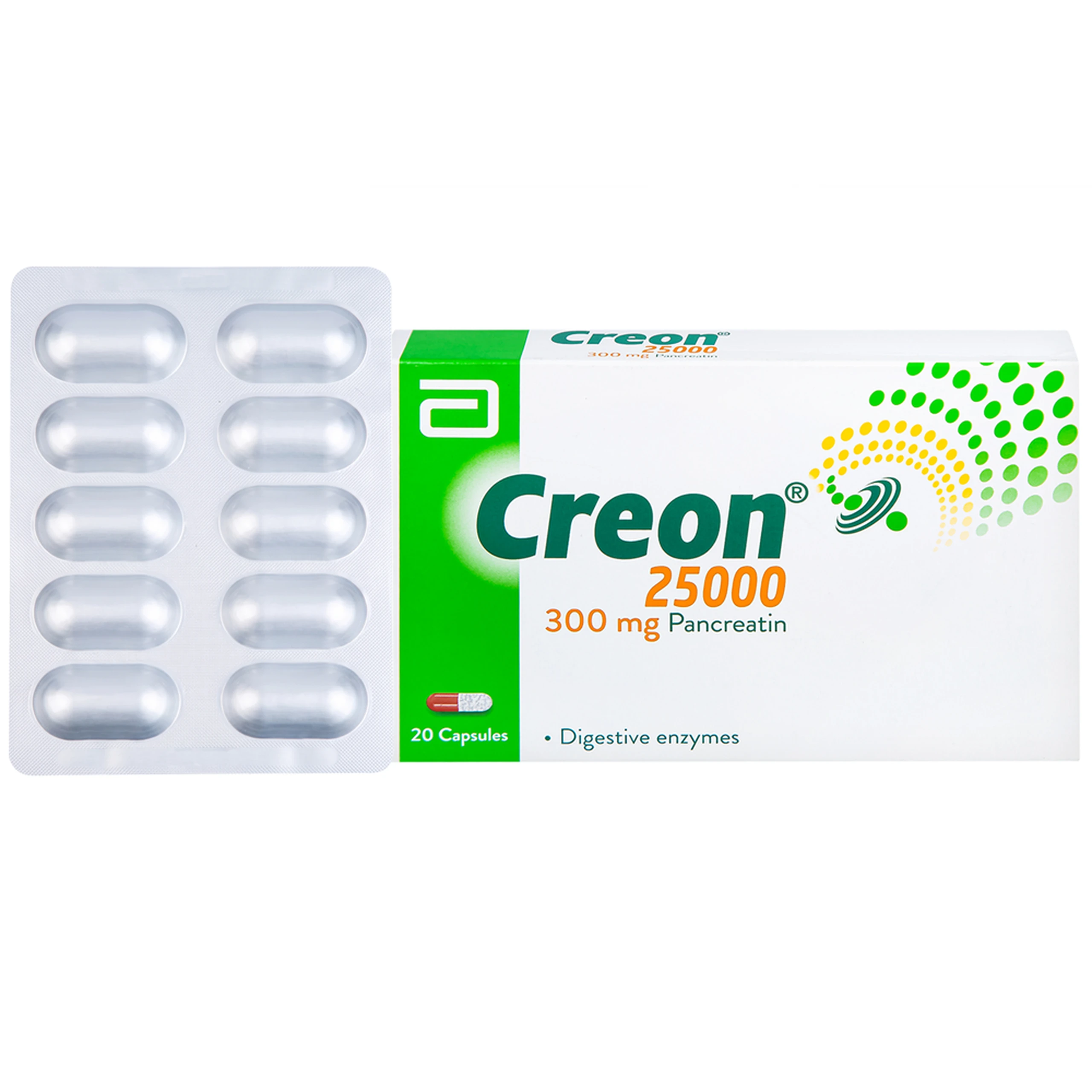 Thuốc Creon 25000 Abbott điều trị thiểu năng tụy ngoại tiết (20 viên) 1