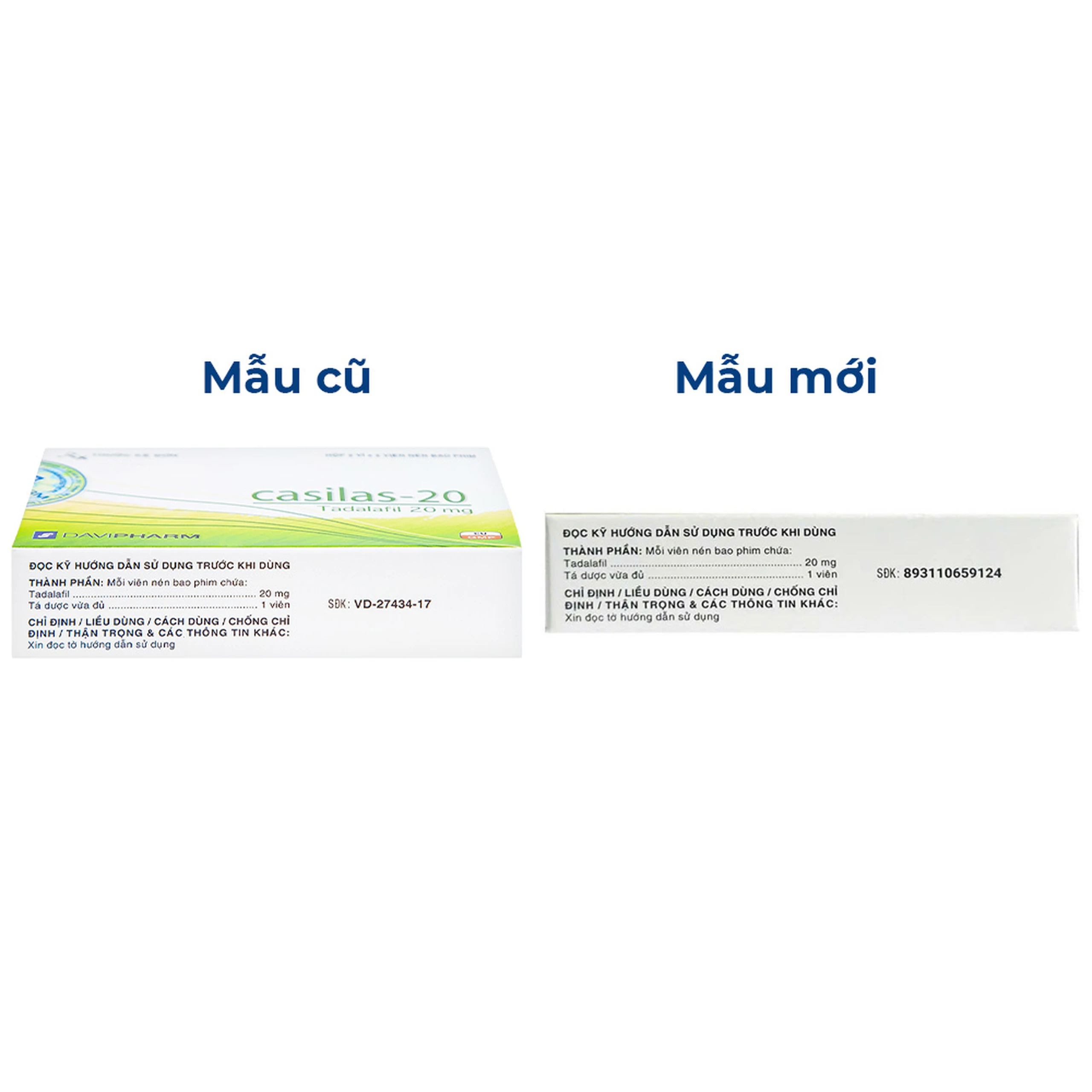 Thuốc Casilas-20 Davipharm điều trị rối loạn cương dương (2 vỉ x 2 viên) 2