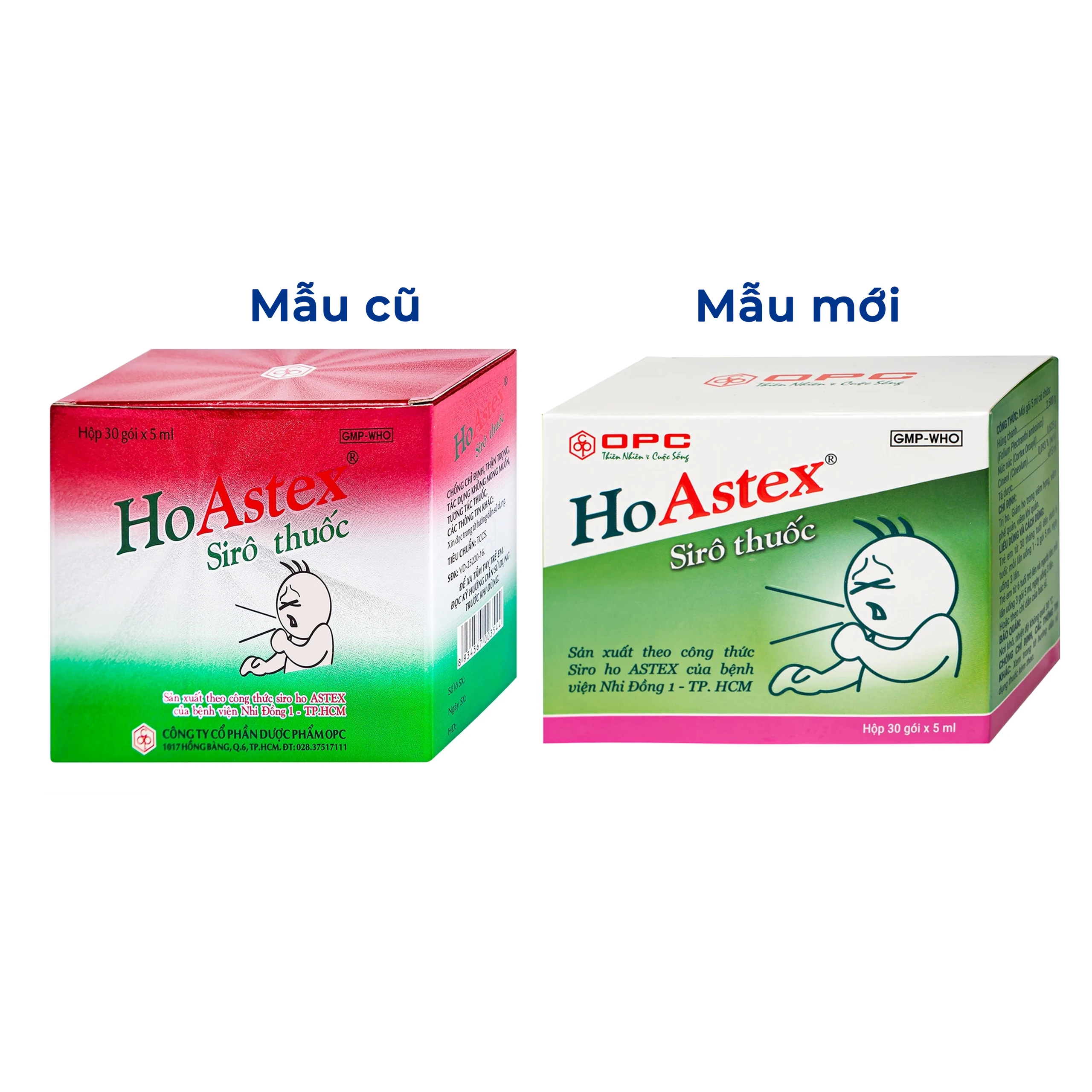 Siro HoAstex OPC điều trị ho, giảm ho trong viêm họng, viêm phế quản (30 gói x 5ml)