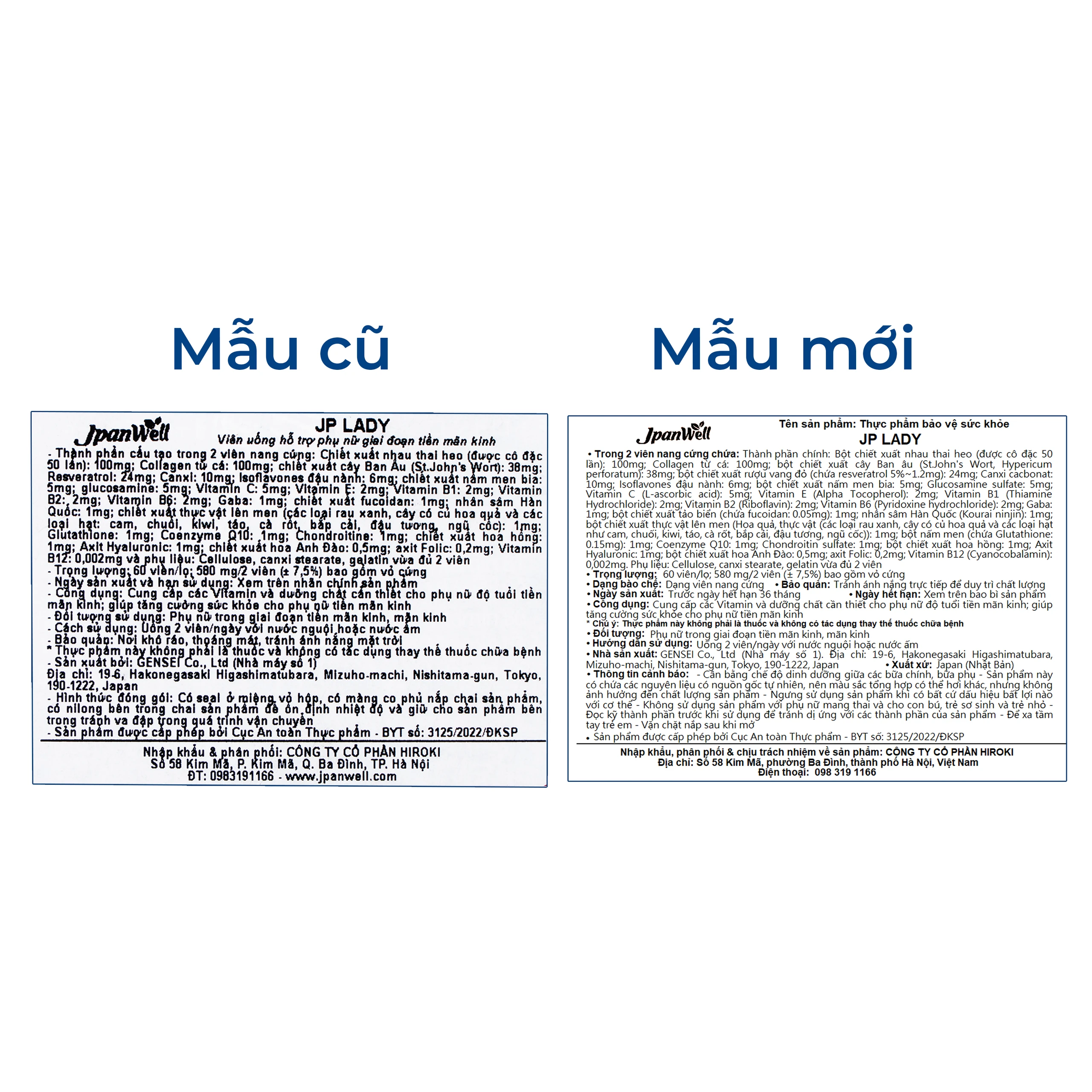 Viên uống tăng cường sức khỏe cho phụ nữ tiền mãn kinh JP Lady Jpanwell (60 viên)