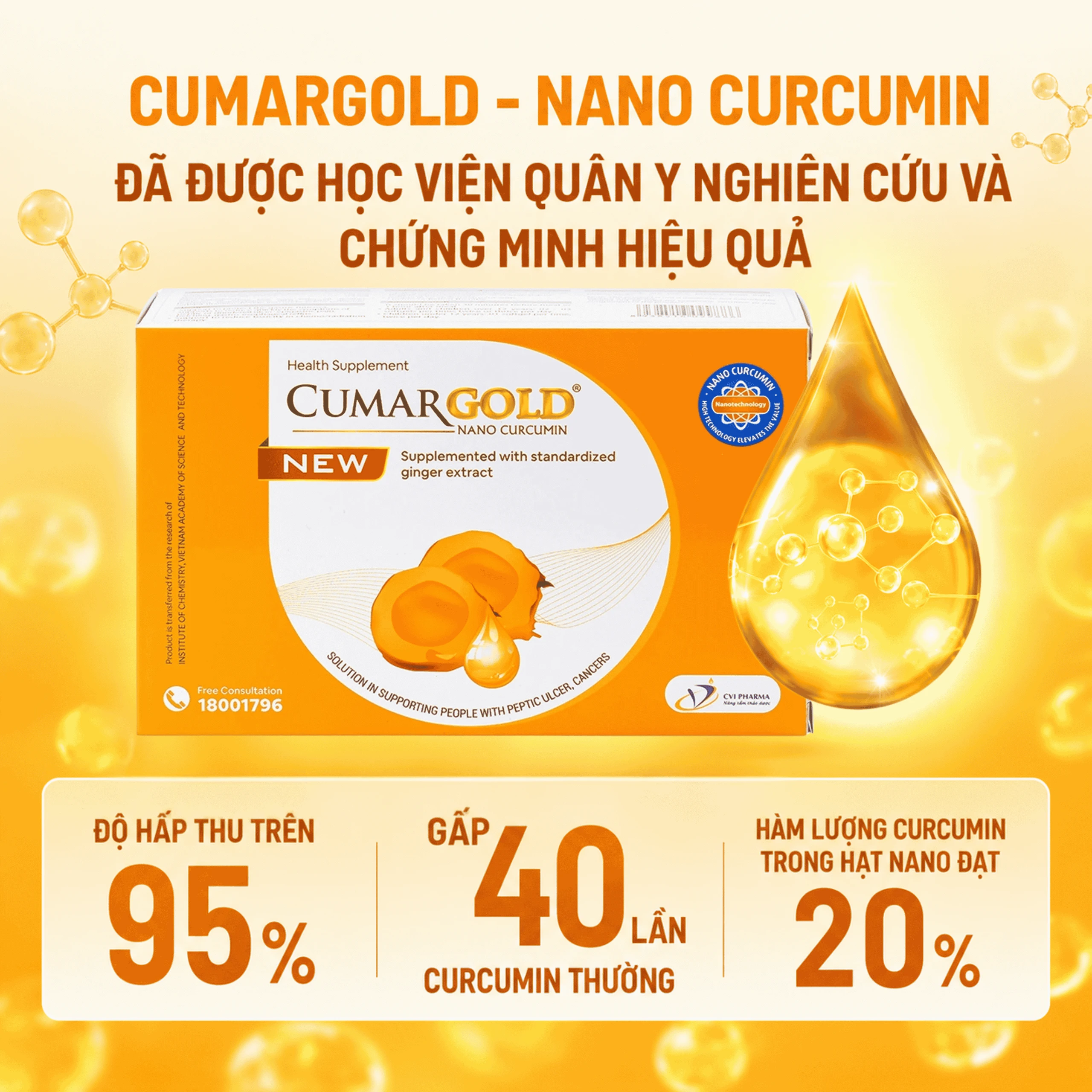 Viên hỗ trợ bảo vệ niêm mạc dạ dày CumarGold Nano Curcumin New CVI (4 vỉ x 10 viên) 3