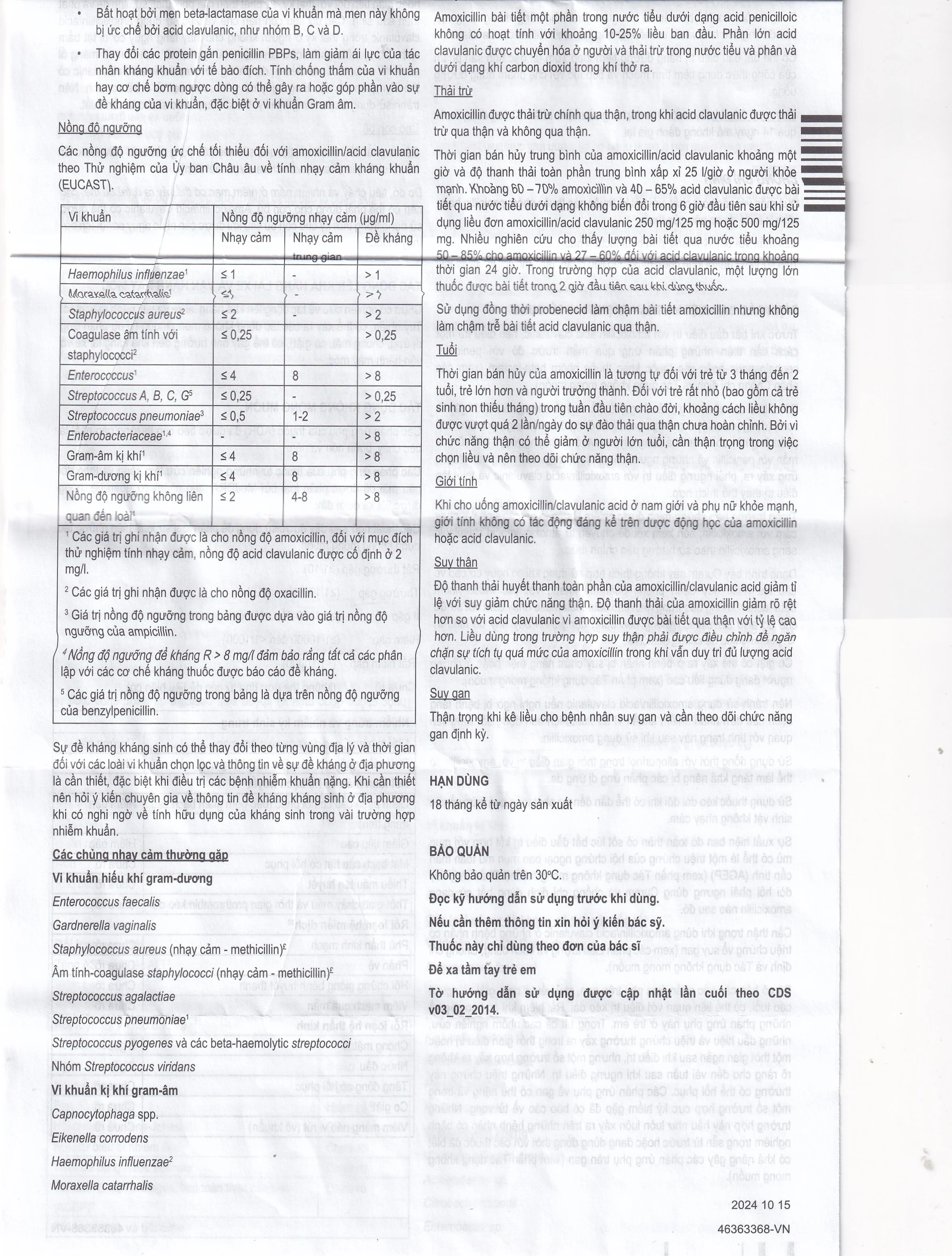 Thuốc Curam 625mg Sandoz điều trị nhiễm khuẩn do các vi khuẩn nhạy cảm (25 vỉ x 4 viên)