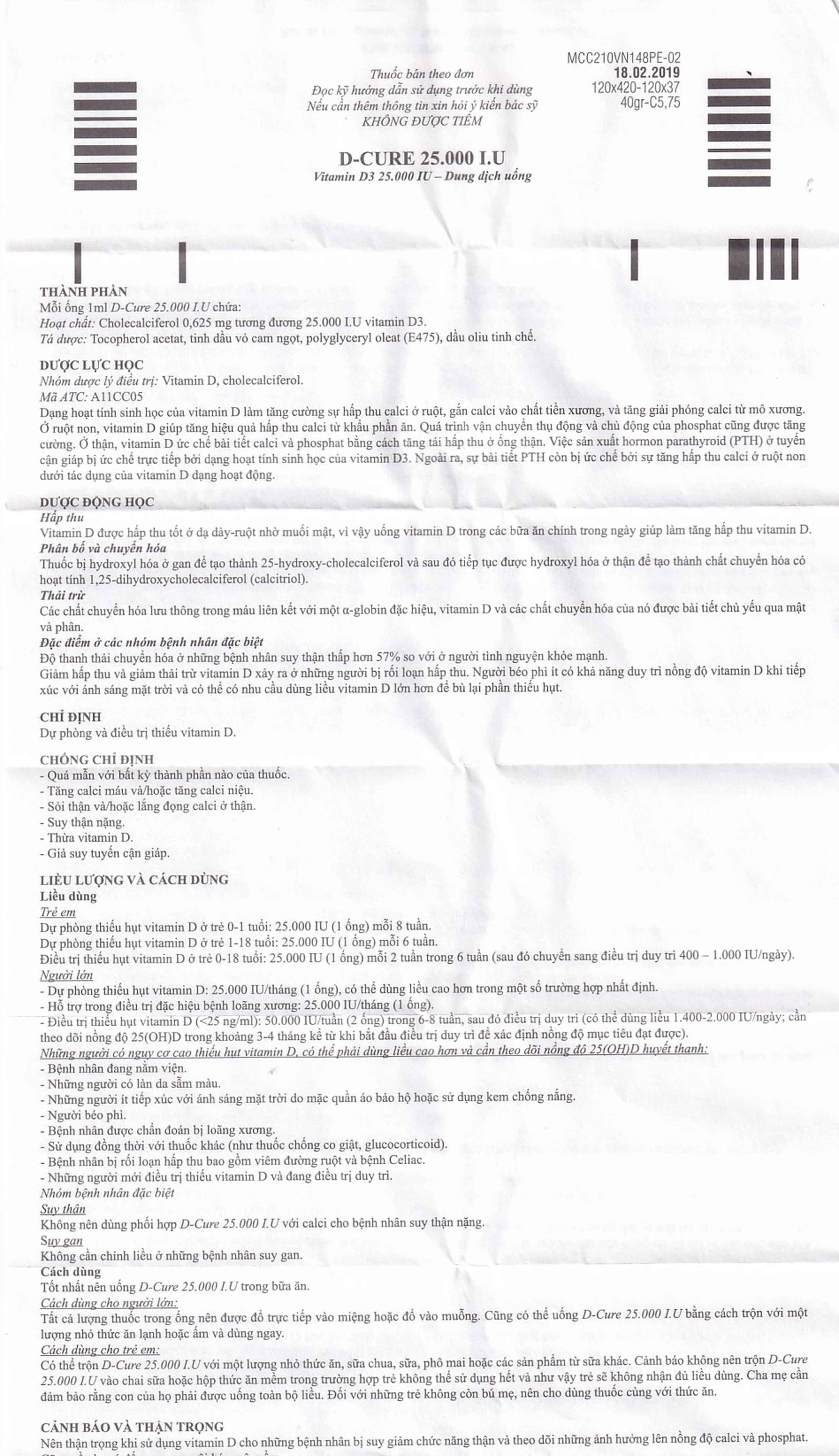 Dung dịch D-Cure 25000IU SMB phòng và điều trị thiếu vitamin D (1 vỉ x 4 ống)