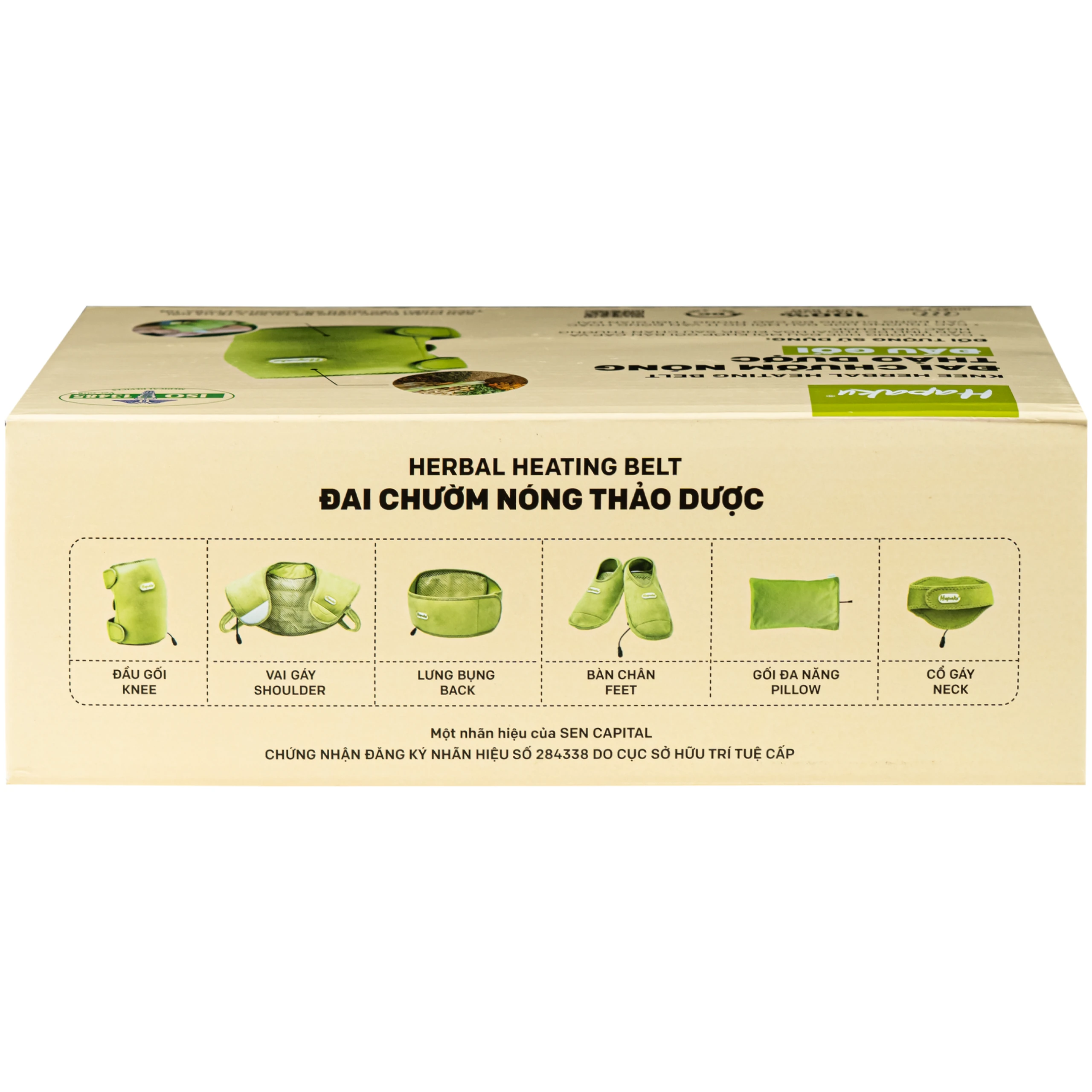 Đai chườm nóng thảo dược giảm đau khớp gối Hapaku giúp giảm đau mỏi thoái hóa khớp gối, massage đầu gối (dùng điện) 3