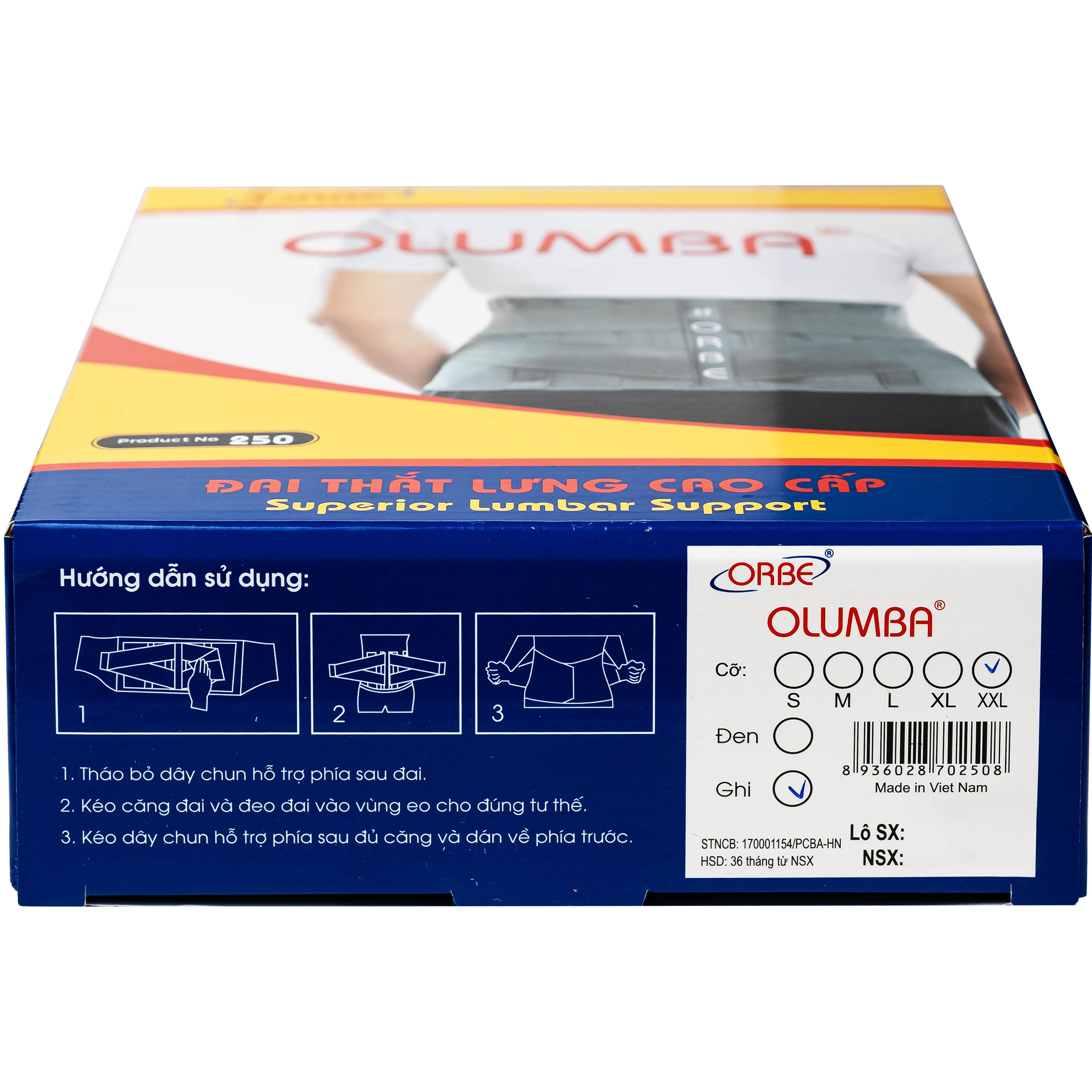 Đai thắt lưng Olumba Orbe size XXL hỗ trợ giảm đau, cố định cột sống 10