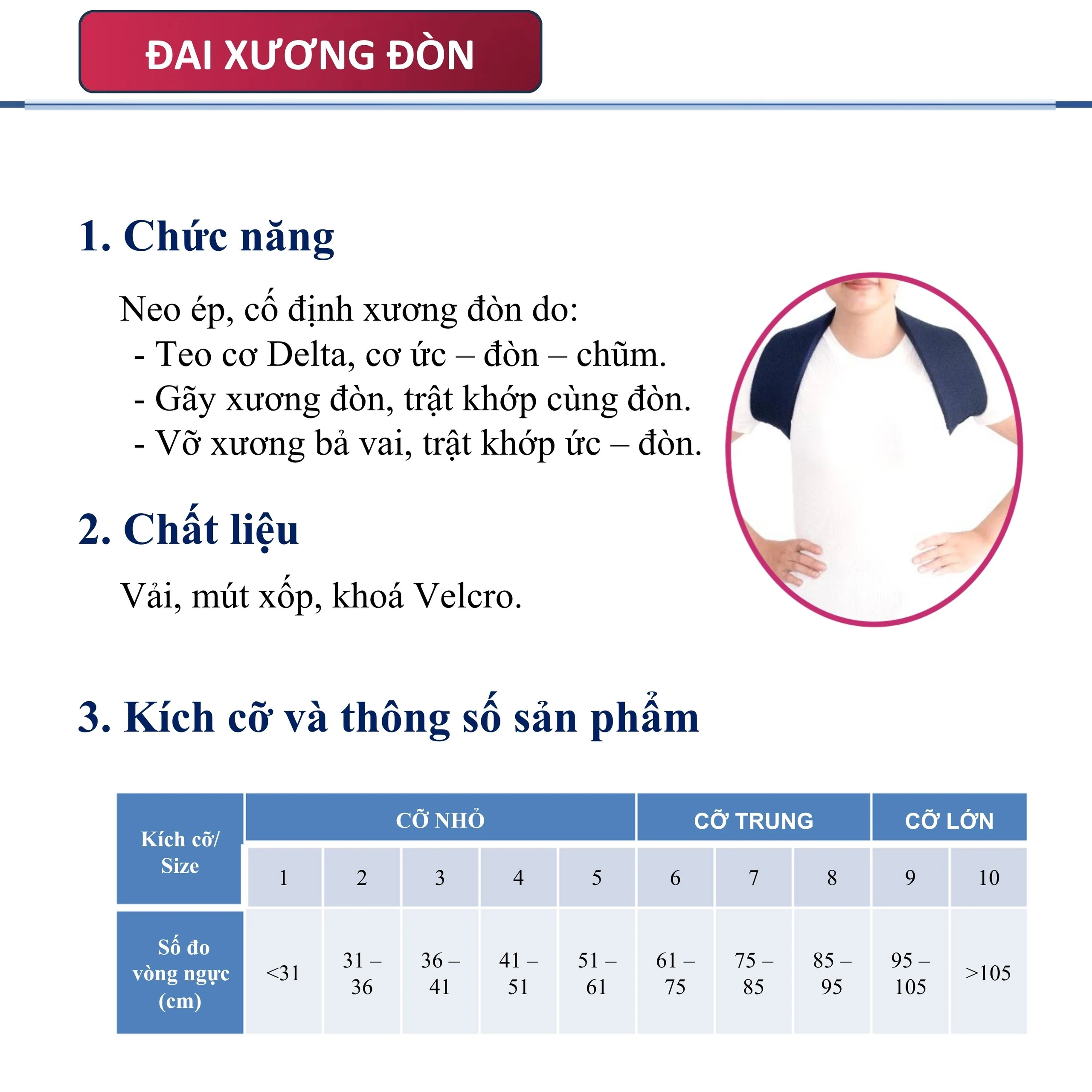 Đai xương đòn size 7 Gia Hưng