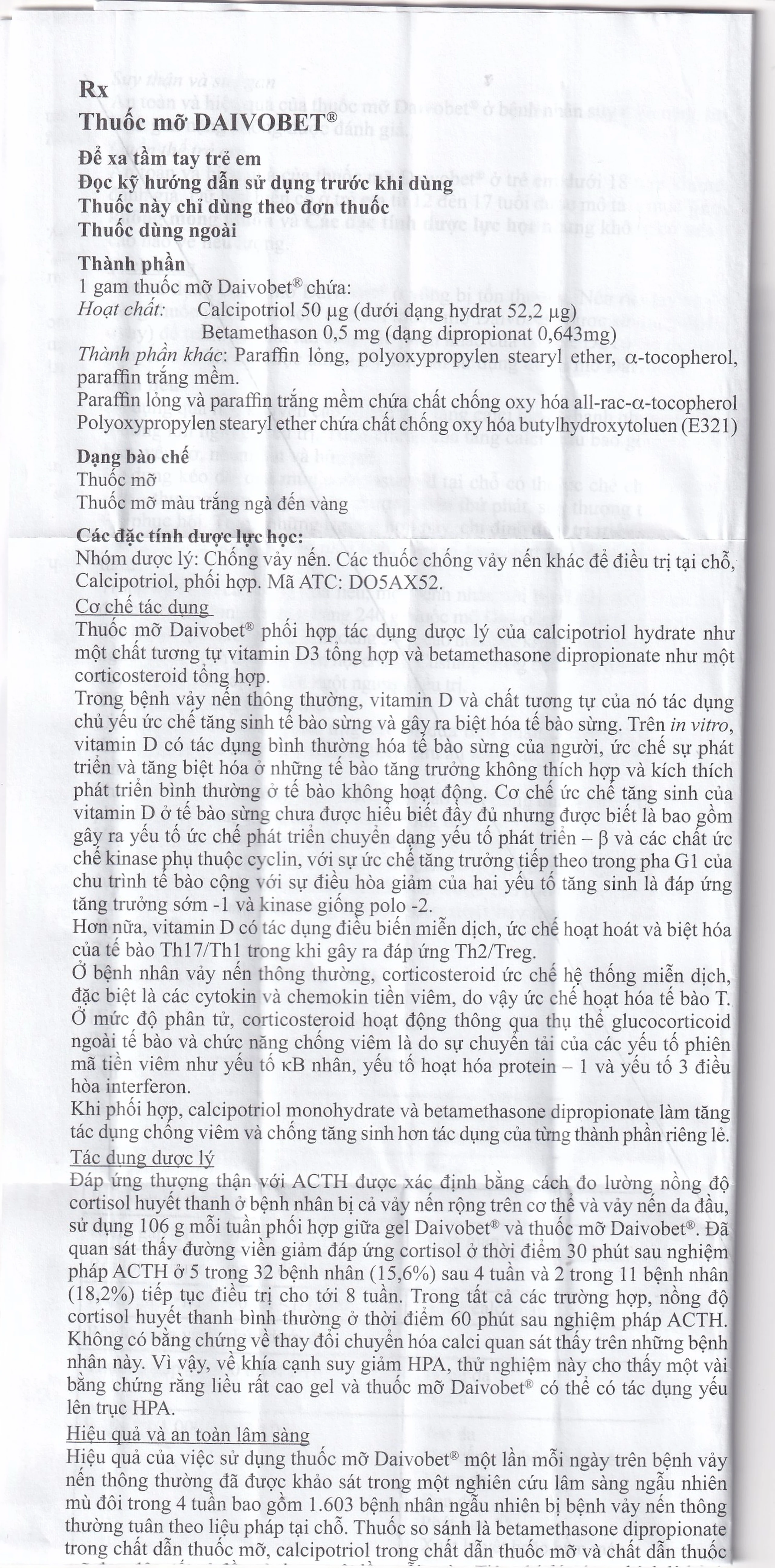 Thuốc mỡ Daivobet LEO điều trị bệnh vảy nến mảng mạn tính (15g)