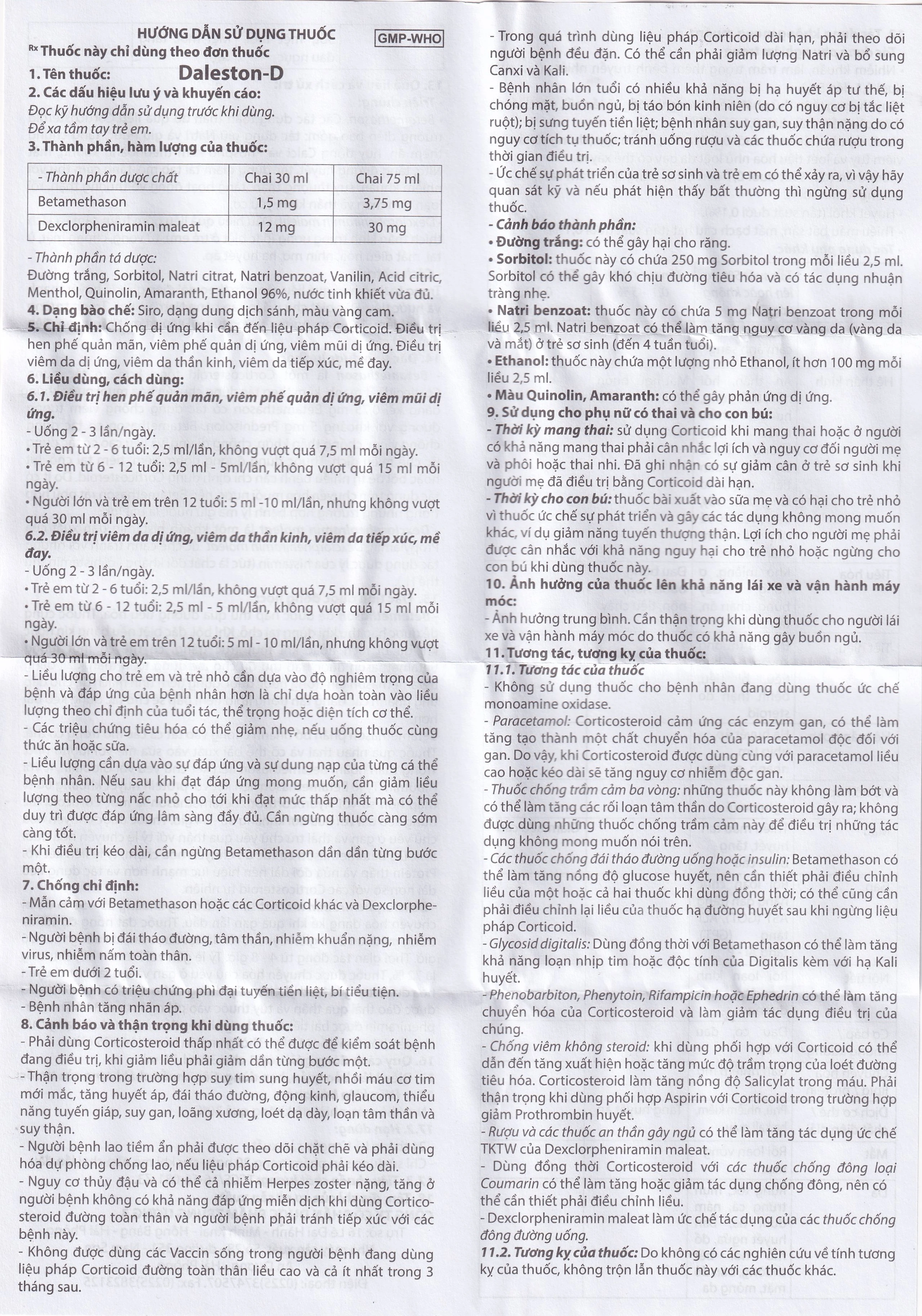 Siro Daleston-D TW3 chống dị ứng, chống viêm (30ml)