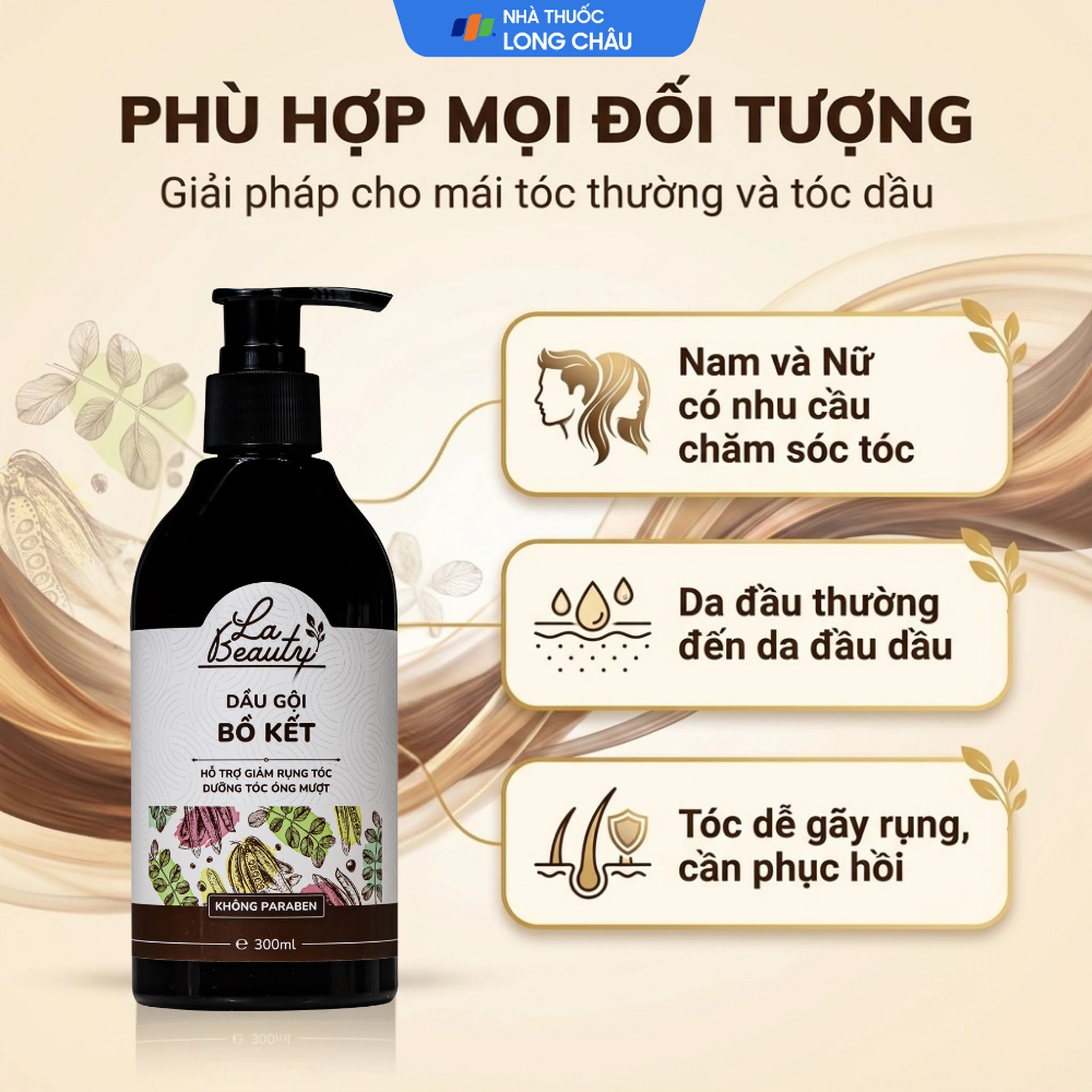 Dầu gội Bồ Kết cô đặc La Beauty giảm gãy rụng, dưỡng tóc óng mượt (300ml) 6