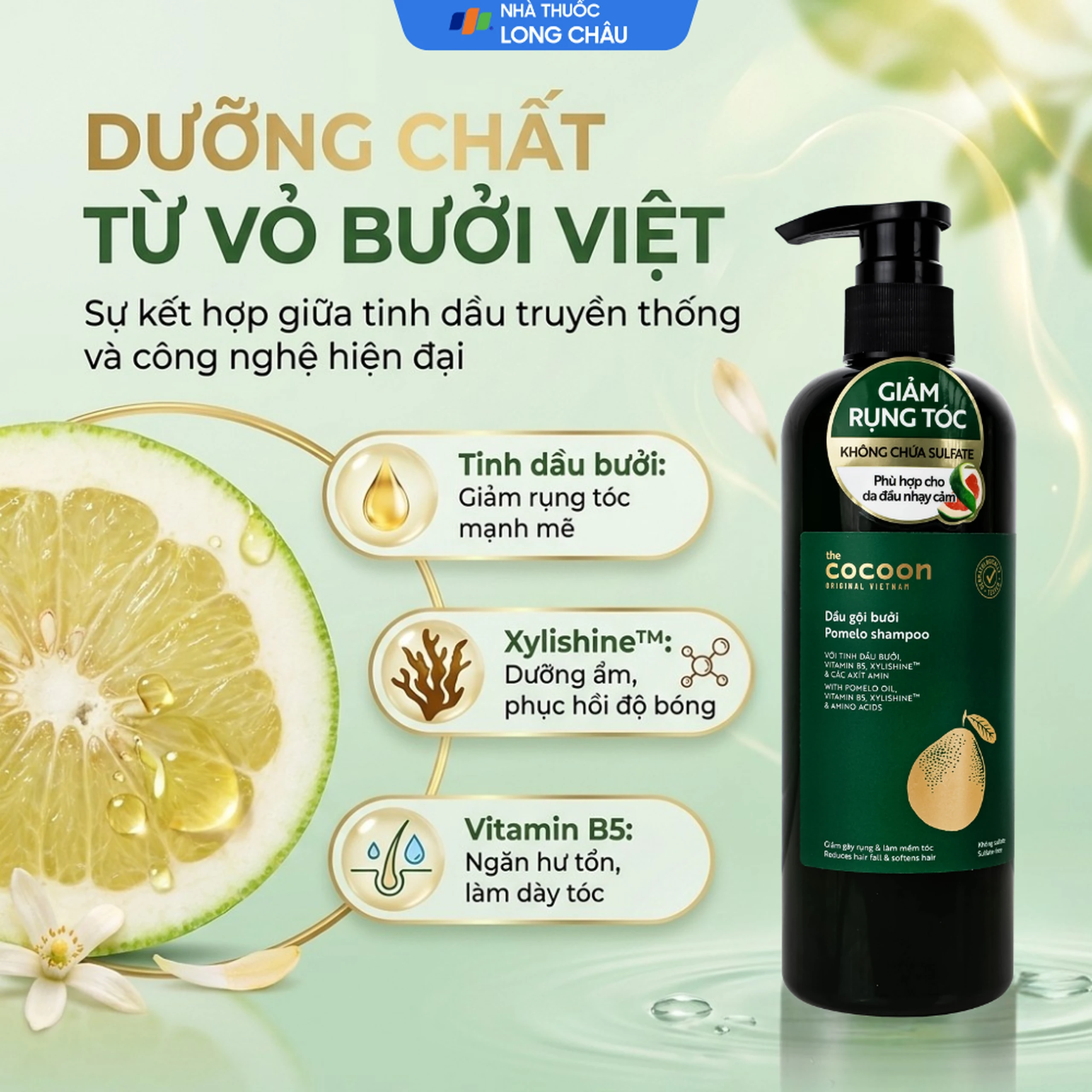 Dầu gội bưởi không sulfate Cocoon 500ml 3
