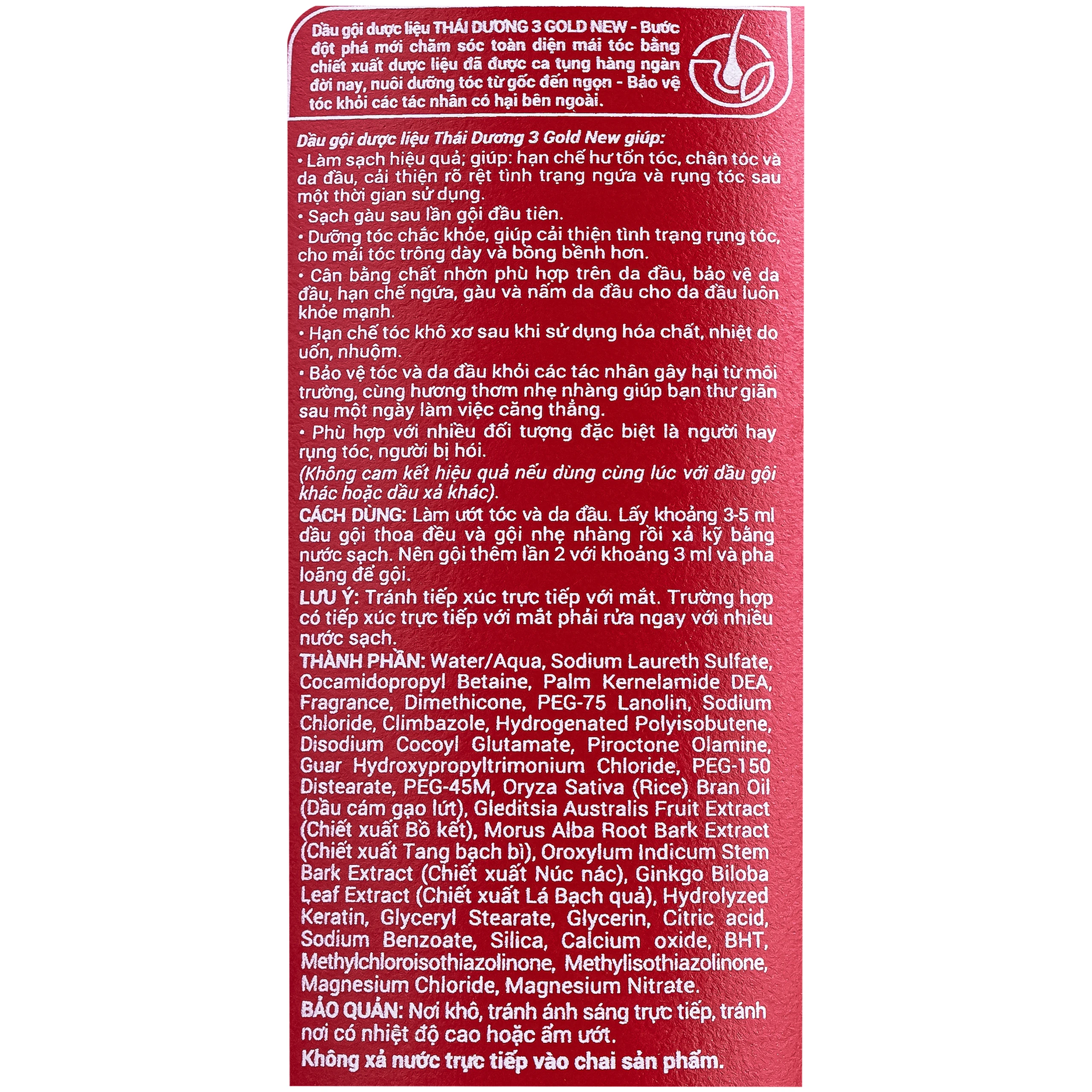 Dầu gội dược liệu Thái Dương 3 Hoa Đào làm mềm mượt và bồng bềnh tóc (200ml) 4