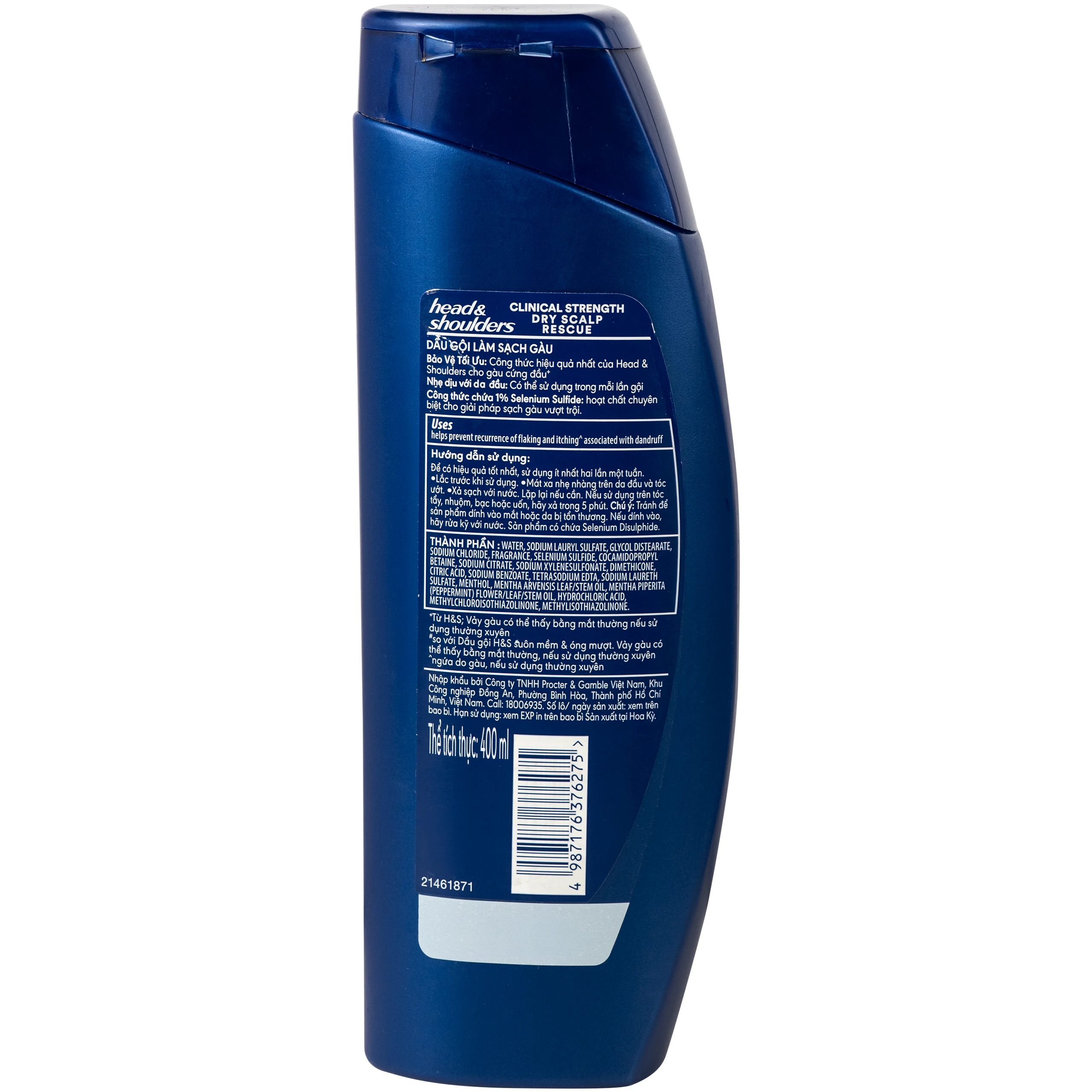 Dầu gội Head & Shoulders clinical strength dry scalp rescue gàu dai dẳng và da đầu khô (400ml) 2