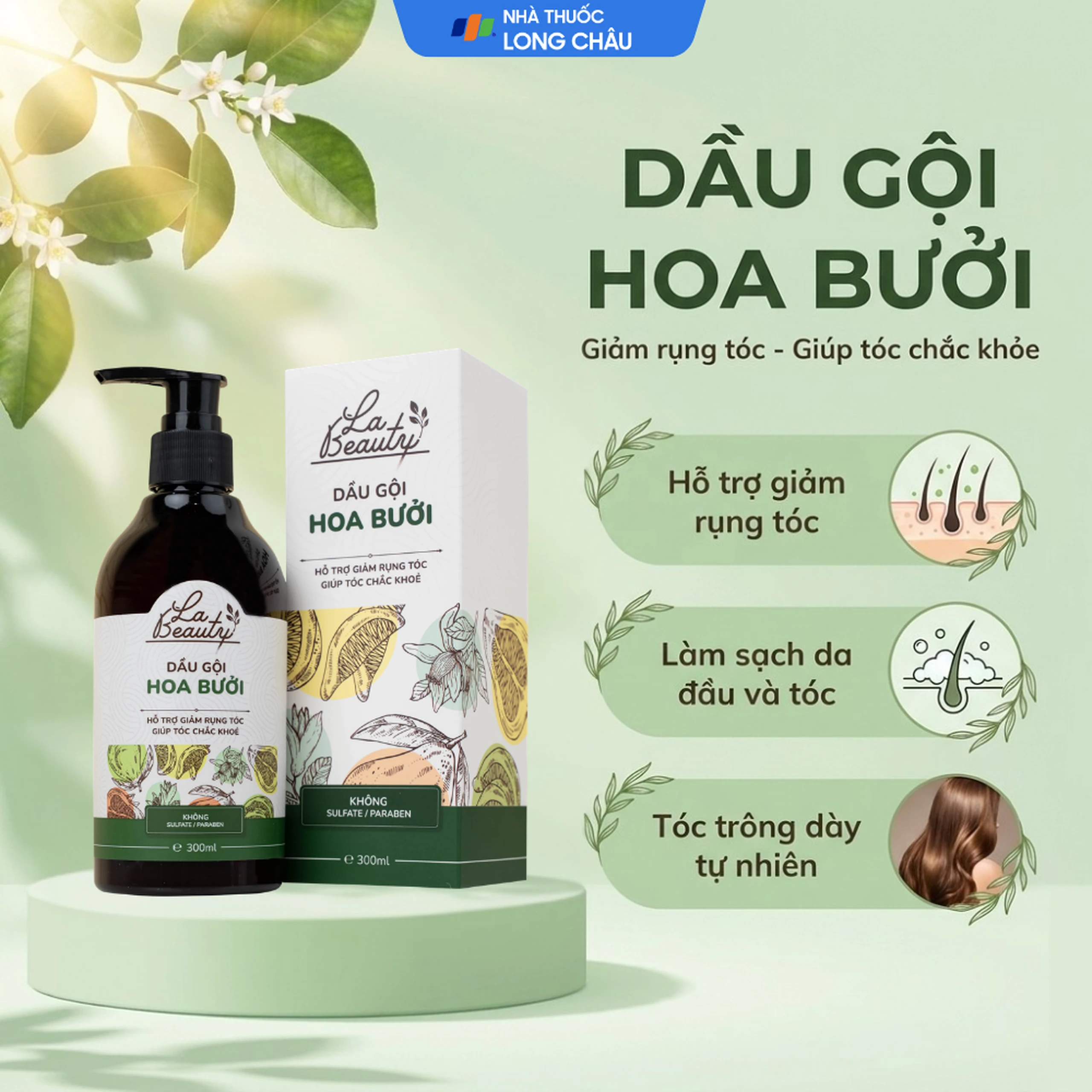 Dầu gội Hoa Bưởi La Beauty giảm gãy rụng, kích thích mọc tóc (300ml) 2