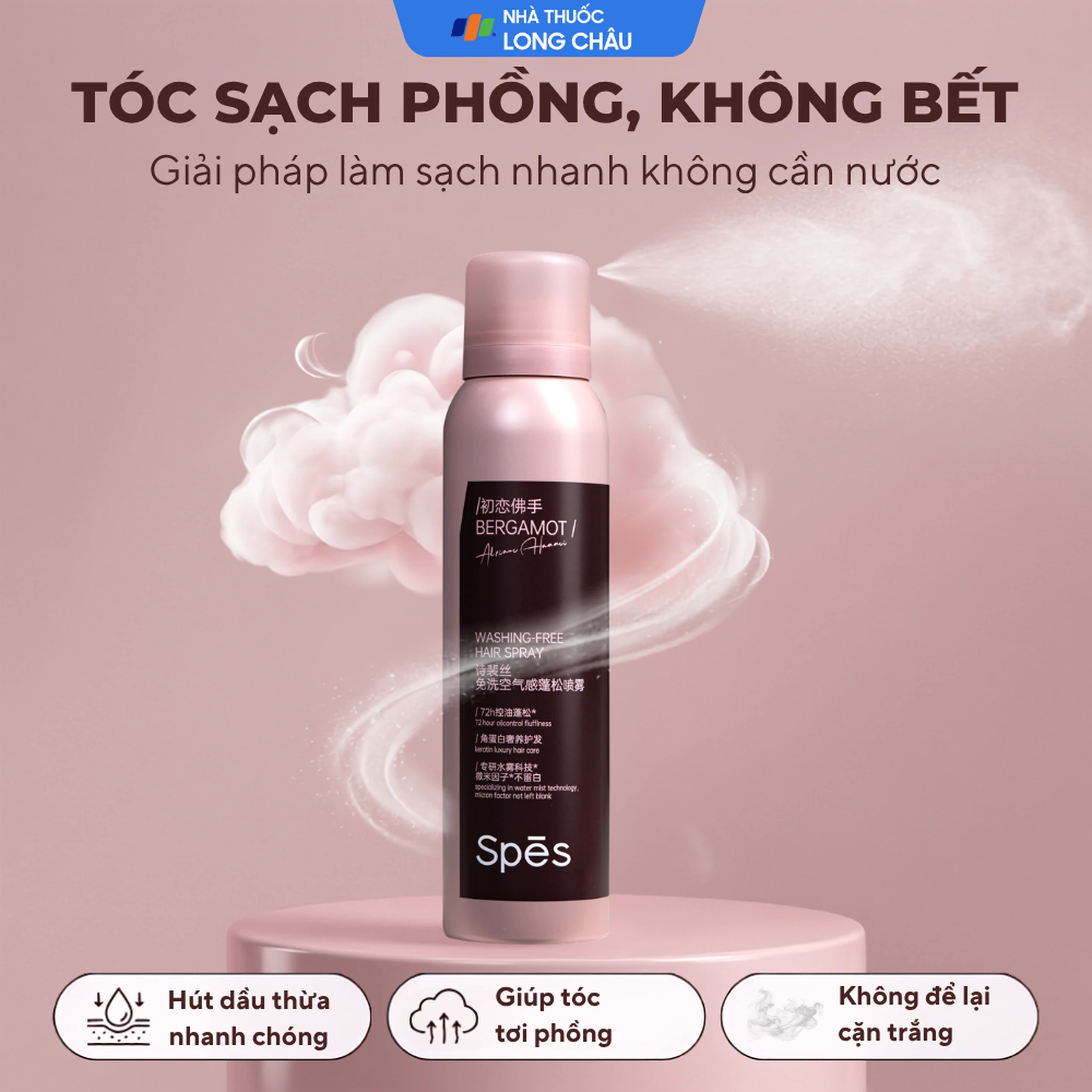 Dầu gội khô làm sạch tóc Spes hương cam Bergamot (150ml) 2