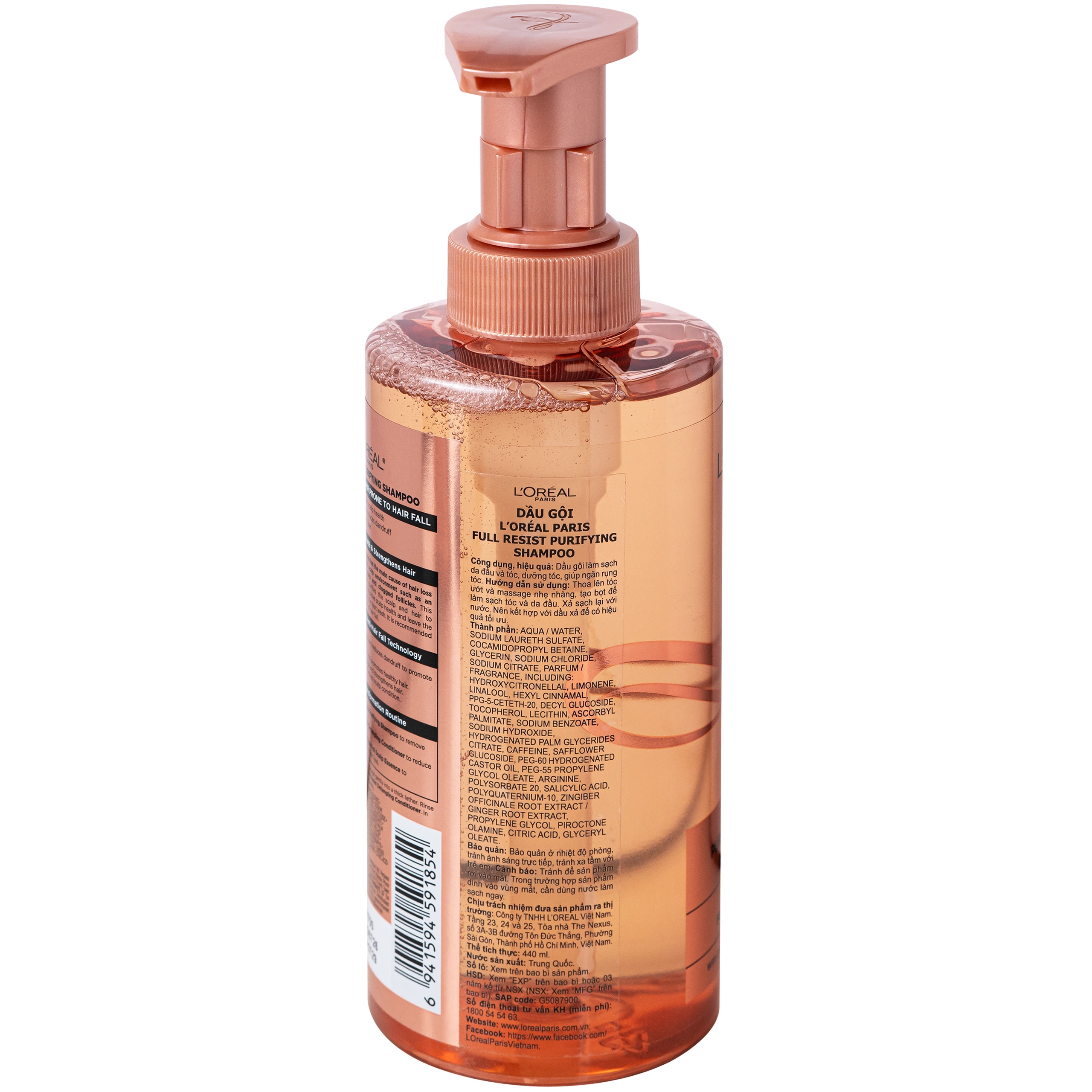 Dầu gội L'oreal full resist purifying giảm gãy rụng tóc giúp tóc chắc khỏe (440ml) 9