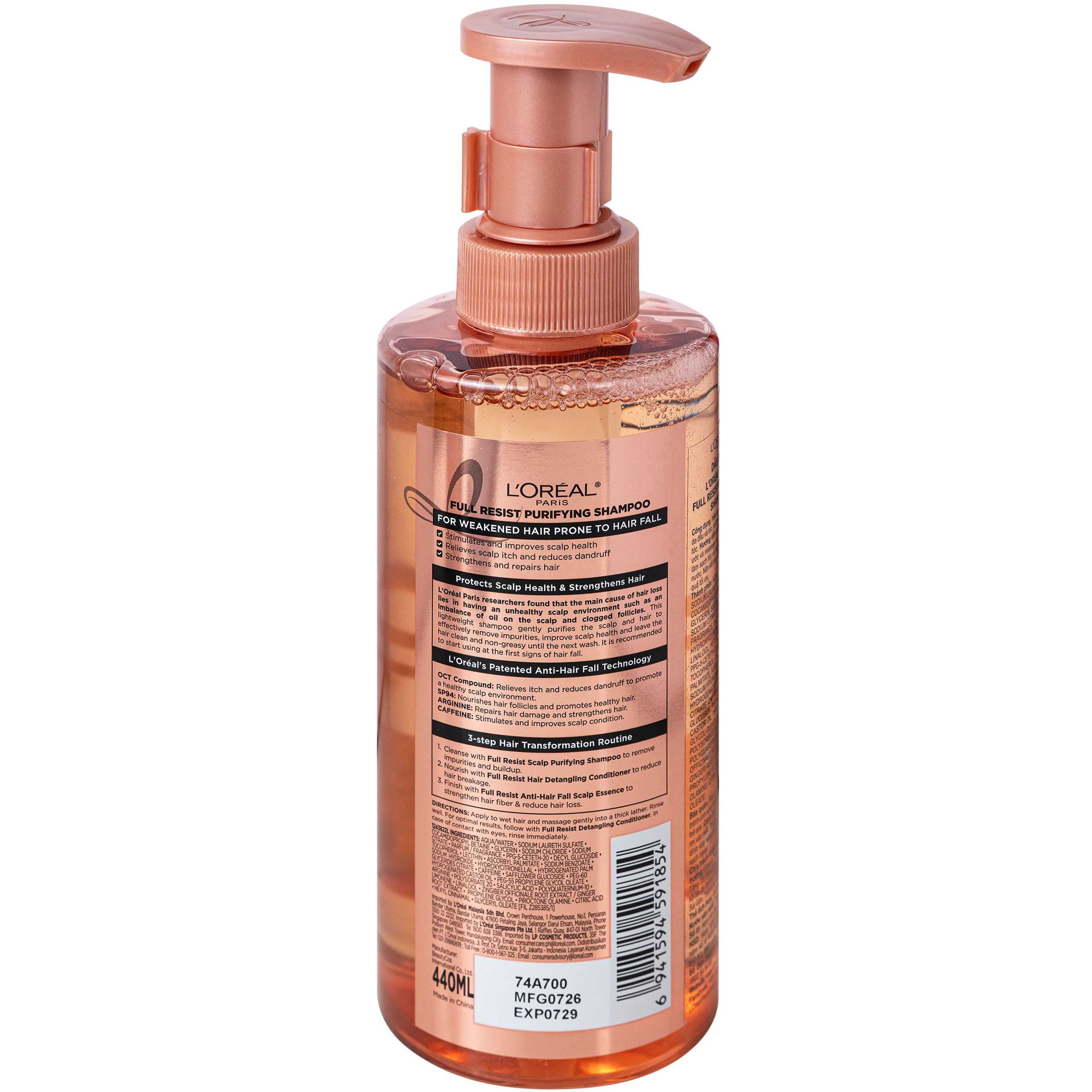 Dầu gội L'oreal full resist purifying giảm gãy rụng tóc giúp tóc chắc khỏe (440ml) 10
