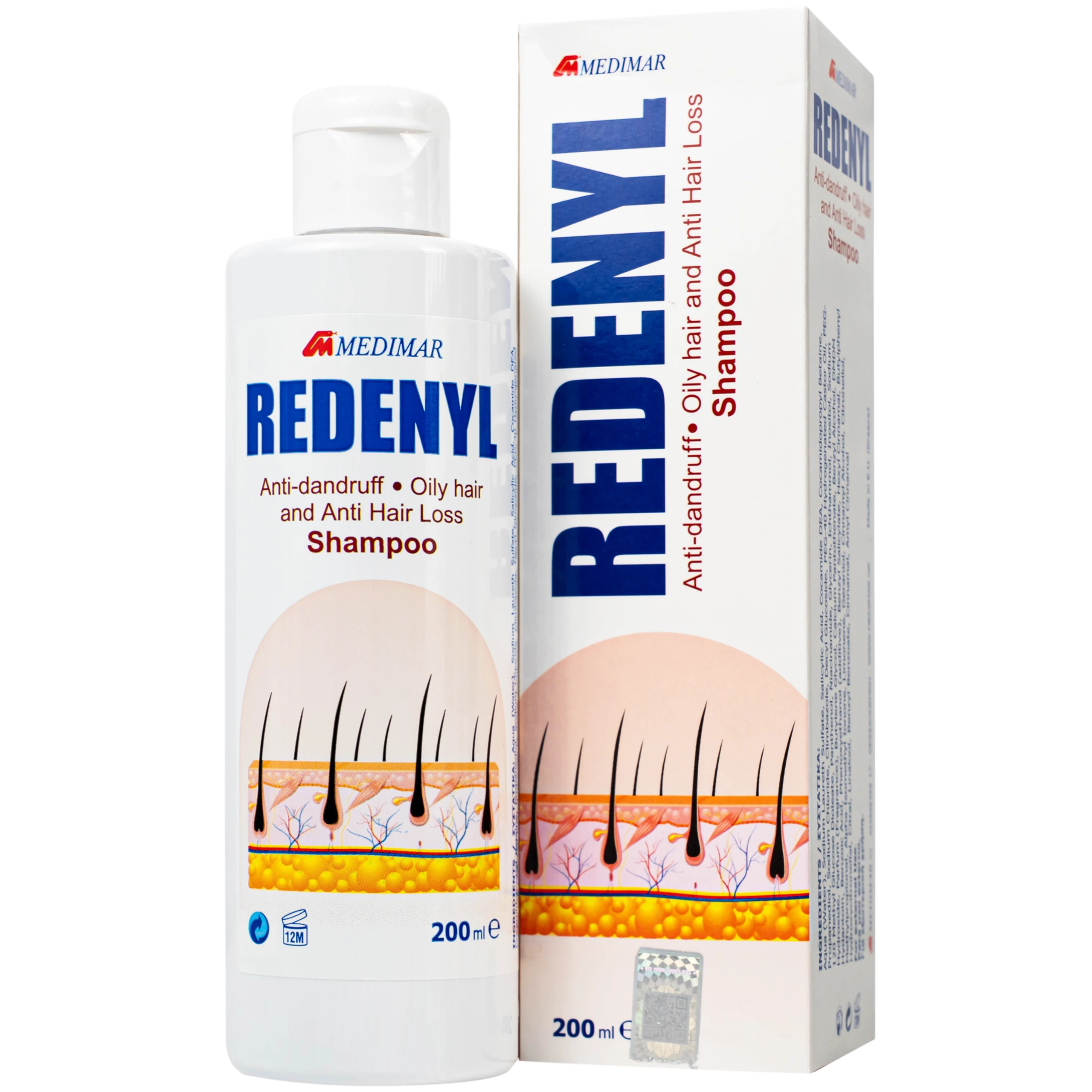Dầu gội Redenyl Medimar chống rụng, kích thích mọc tóc (200ml)