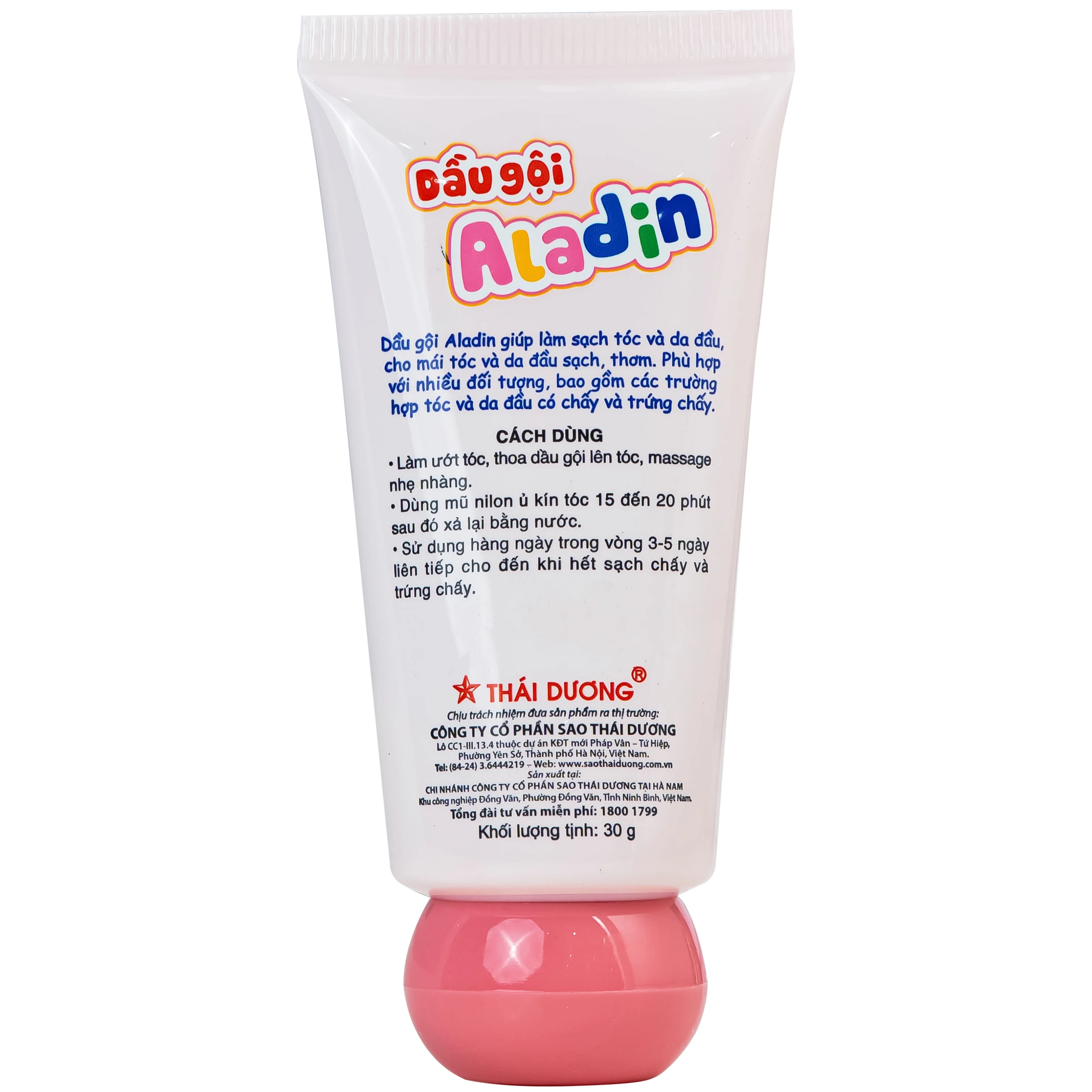 Dầu gội sạch chấy Aladin Thái Dương 30g 6