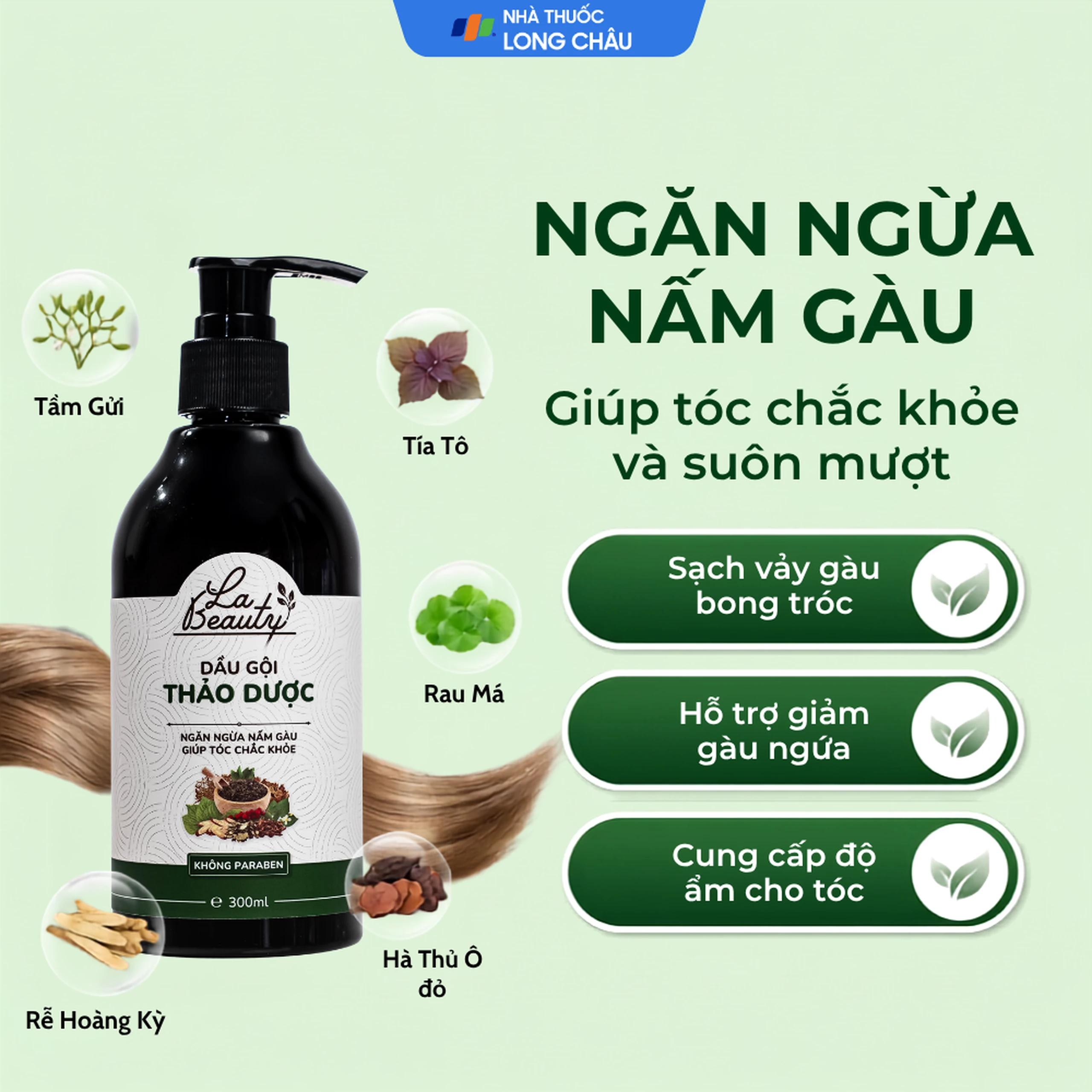 Dầu gội Thảo Dược La Beauty dưỡng tóc suôn mượt, phục hồi tóc chuyên sâu (300ml) 3