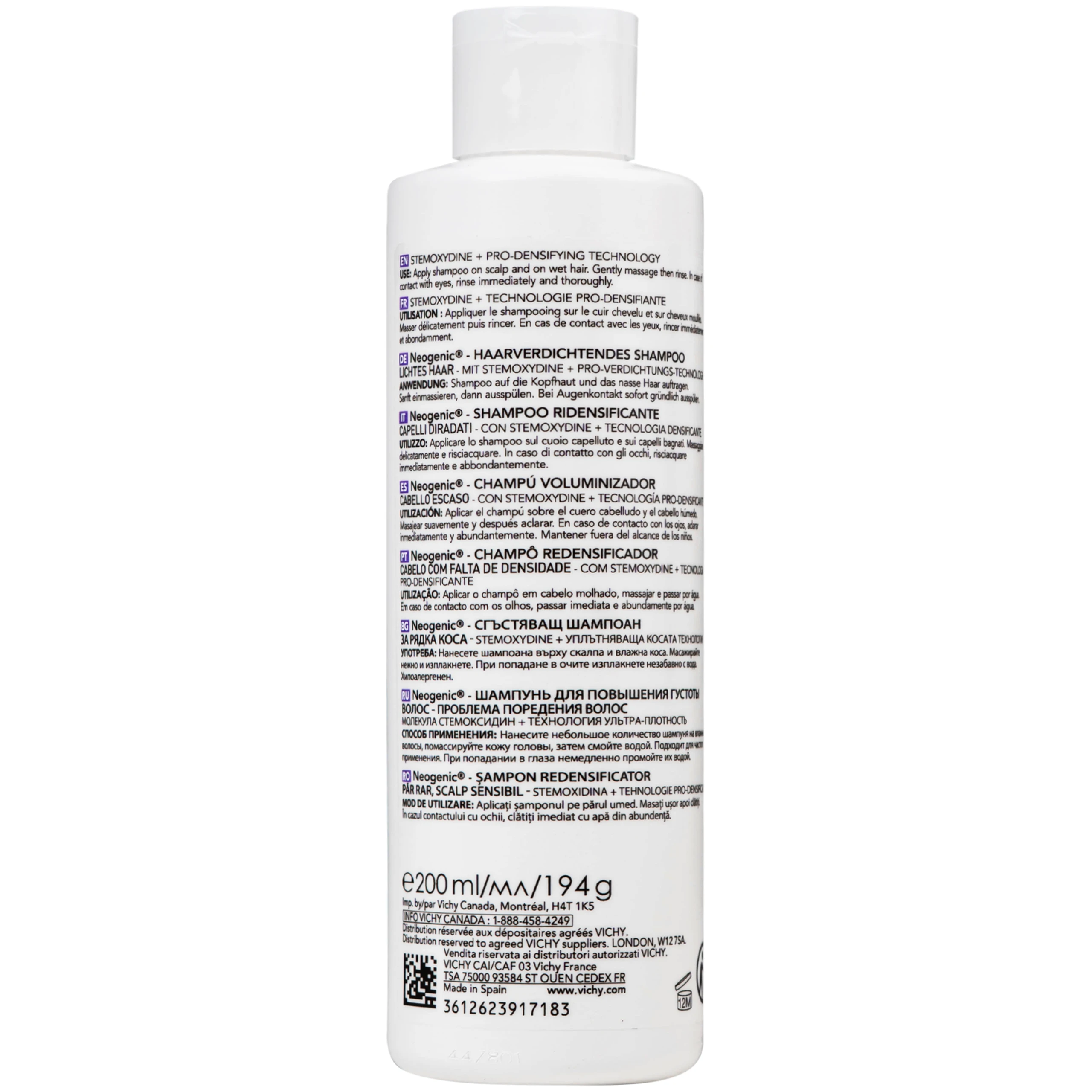 Dầu gội làm dày tóc, kích thích mọc tóc Vichy Dercos Neogenic Redensifying Shampoo 200ml 8