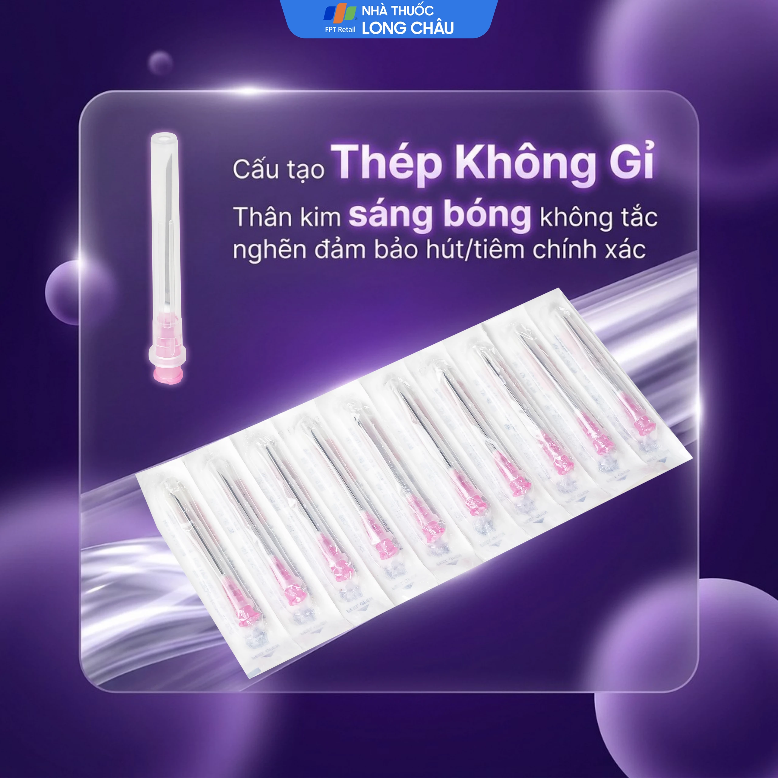 Đầu kim 18G Vinahankook vô trùng, dùng một lần (100 cái) 5