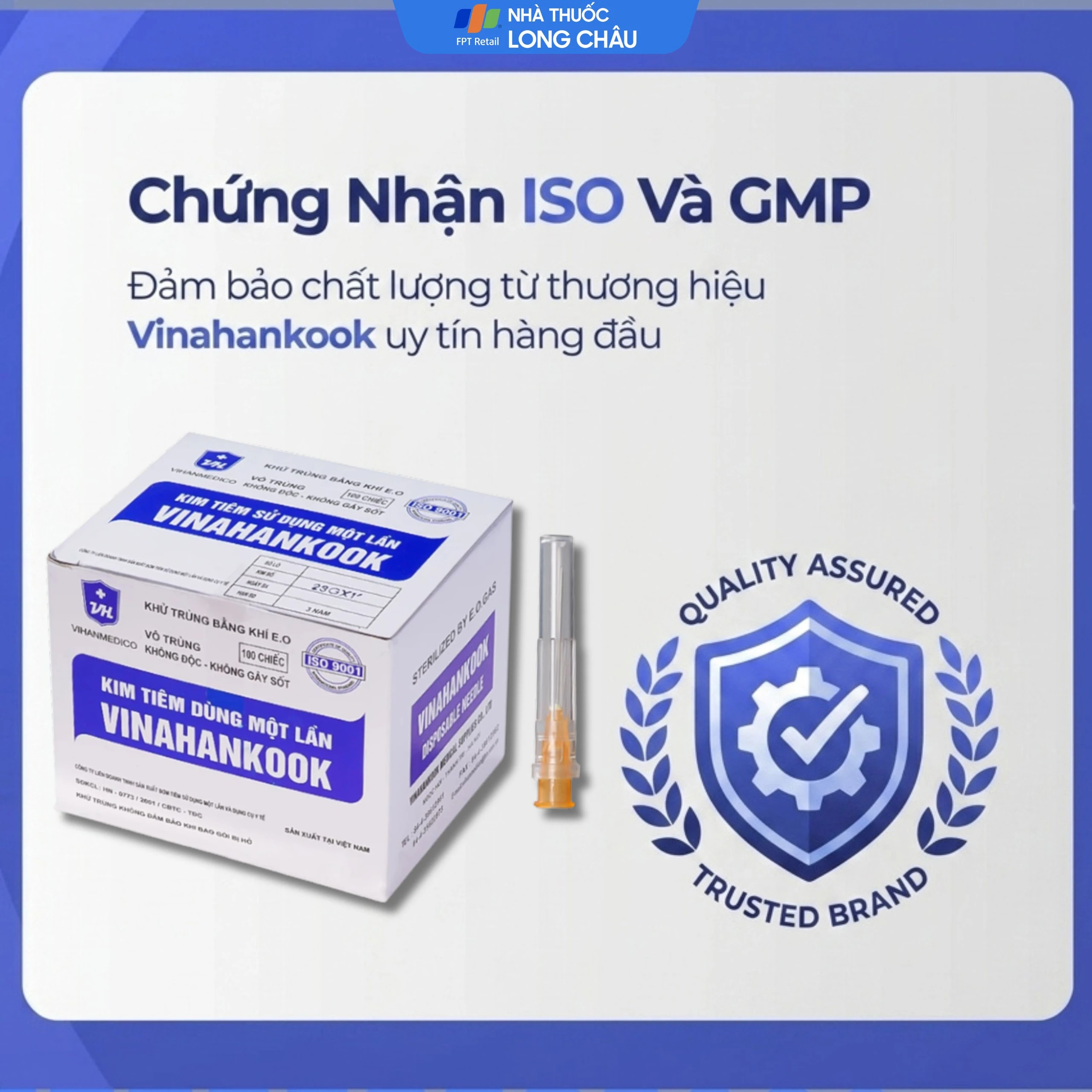 Đầu kim 23G Vinahankook vô trùng, dùng một lần (100 cái) 3