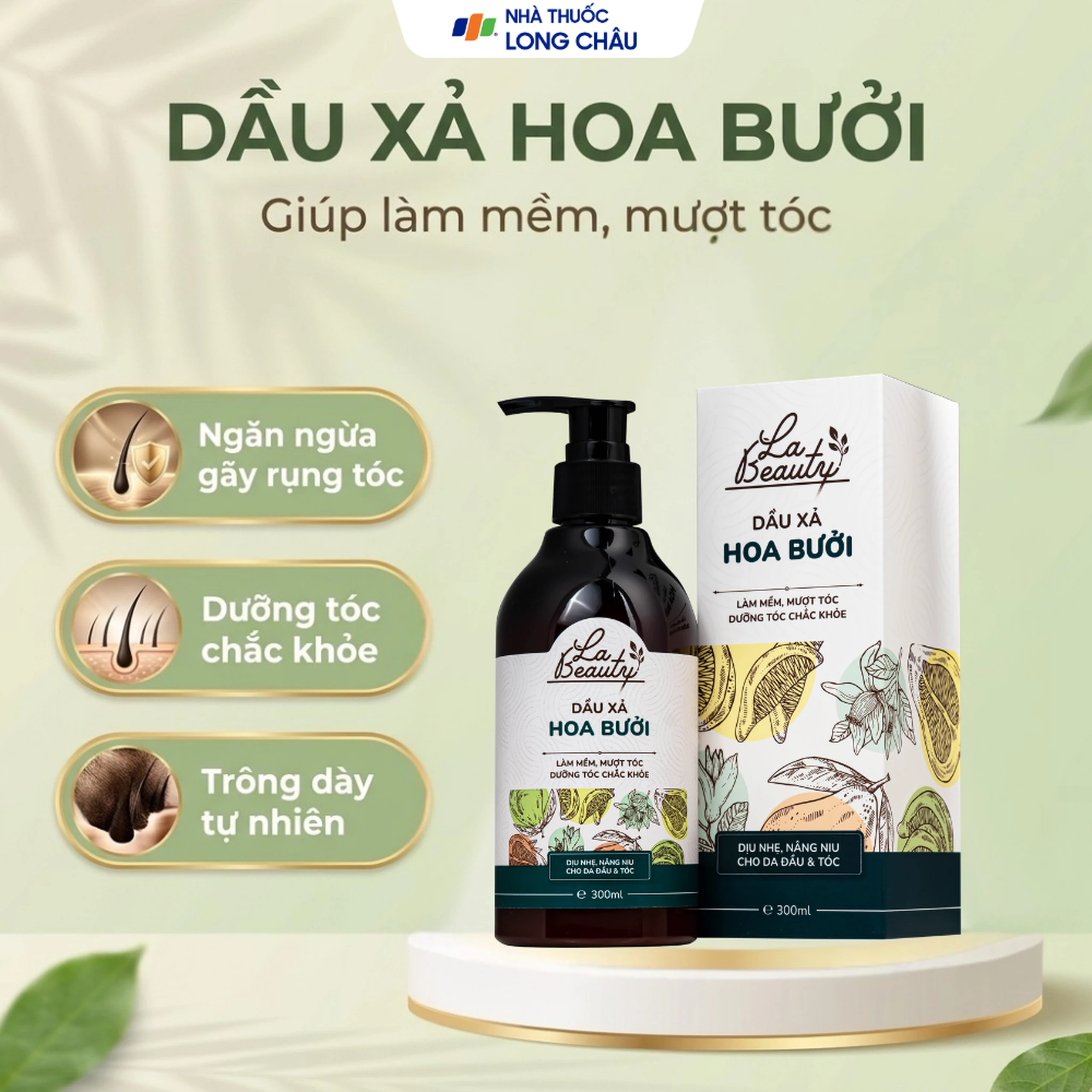 Dầu xả Hoa Bưởi La Beauty mượt tóc và giảm gãy rụng (300ml) 4
