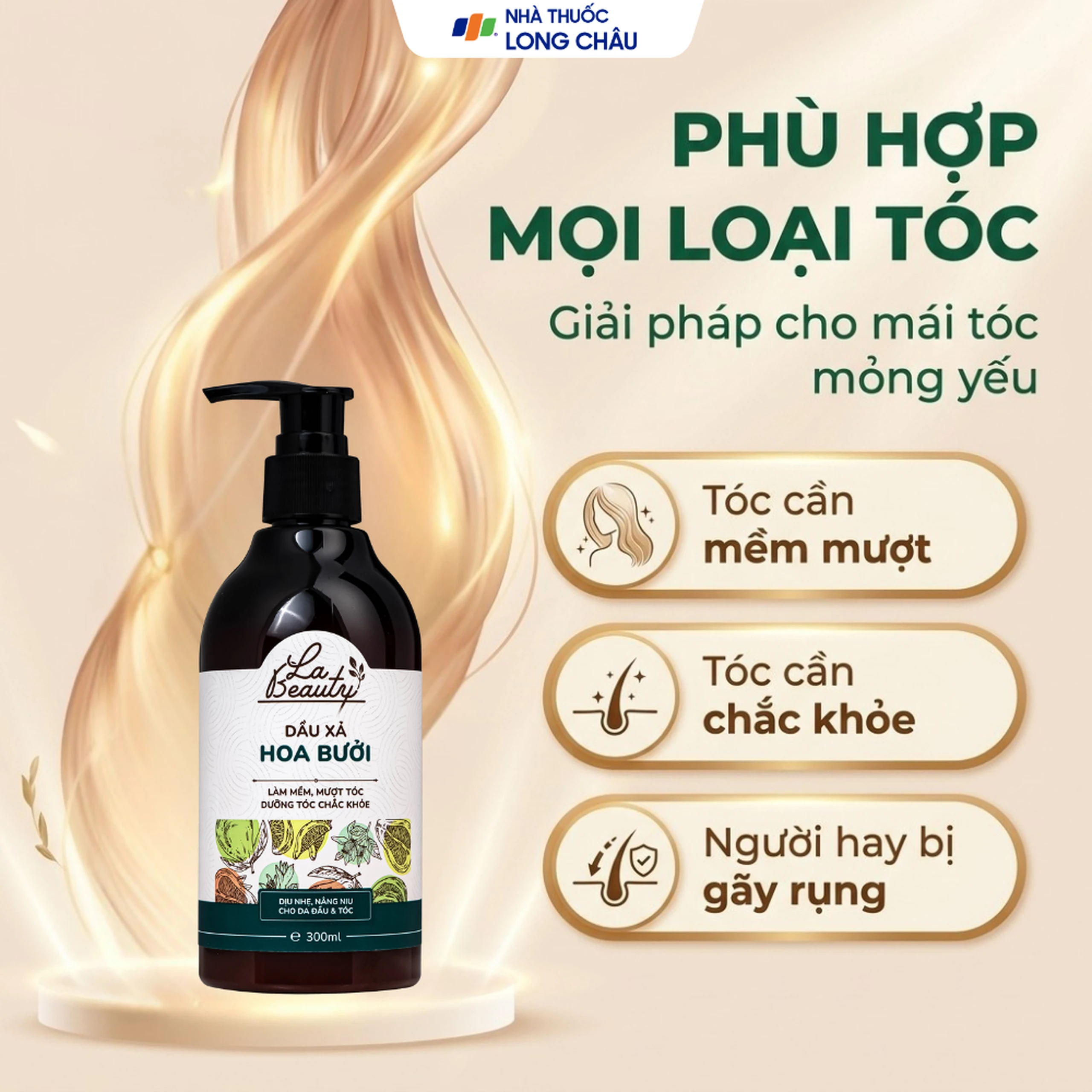 Dầu xả Hoa Bưởi La Beauty mượt tóc và giảm gãy rụng (300ml) 6