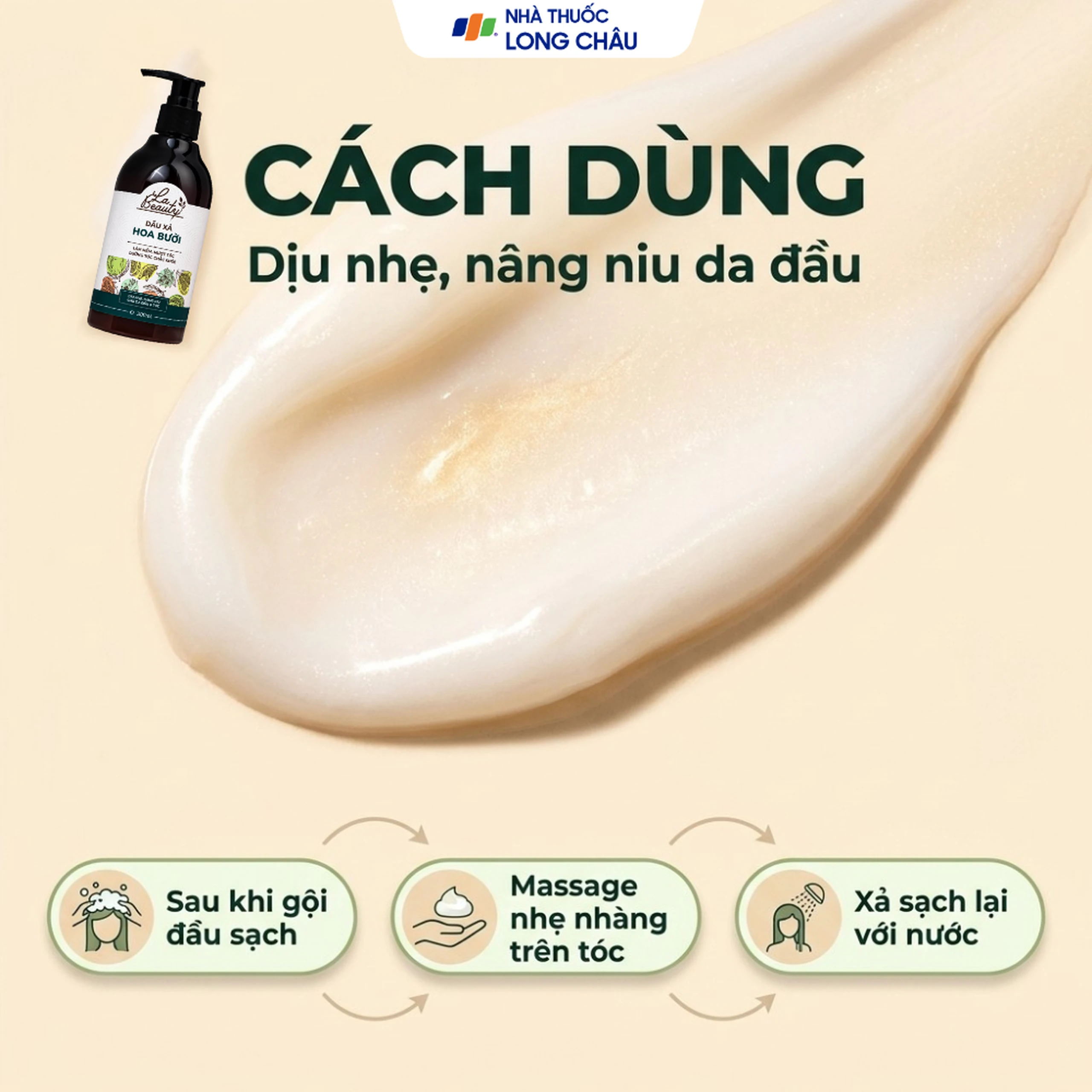 Dầu xả Hoa Bưởi La Beauty mượt tóc và giảm gãy rụng (300ml) 5