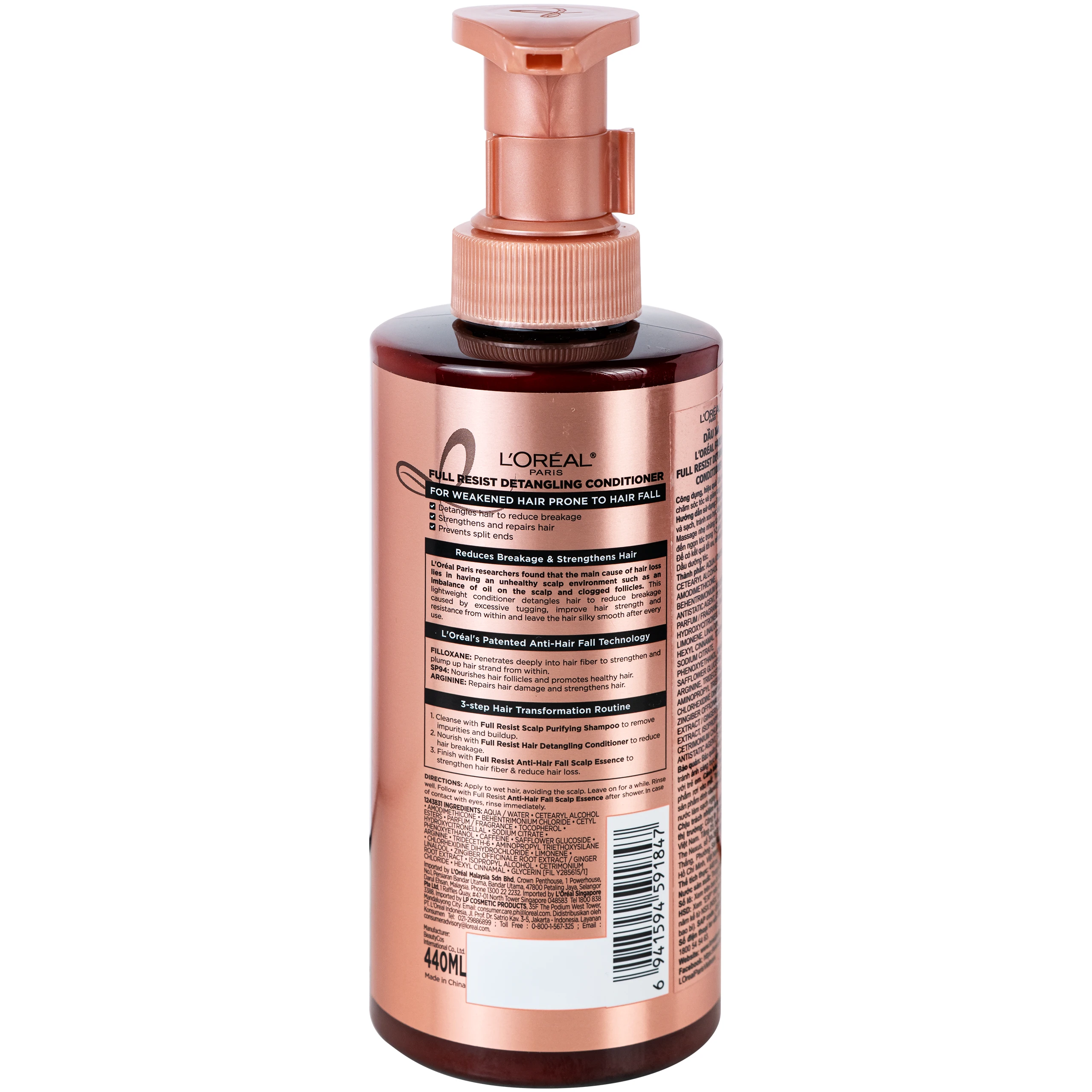Dầu xả L'oreal full resist purifying giảm gãy rụng tóc giúp tóc chắc khỏe (440ml) 10