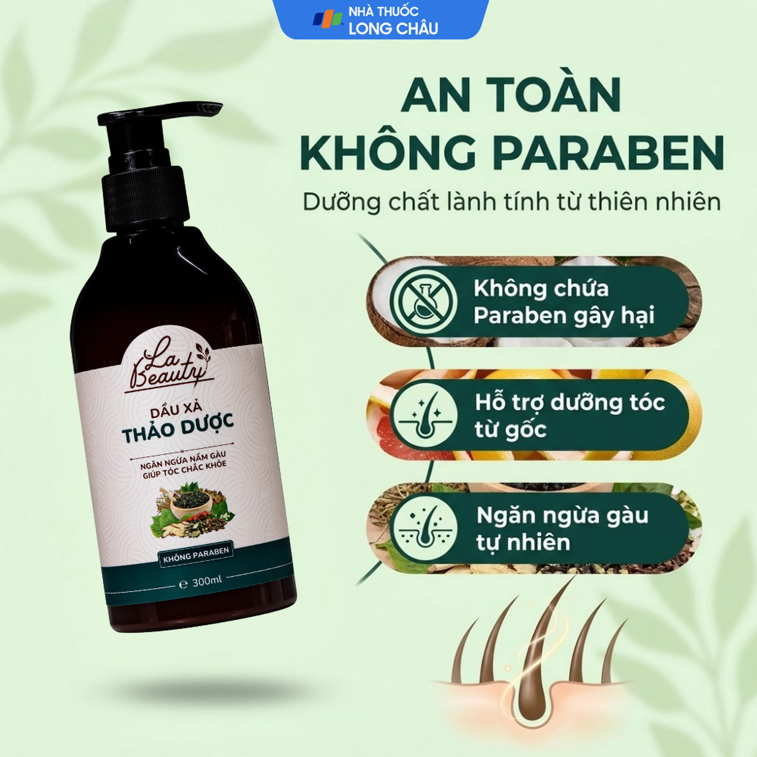 Dầu xả Thảo Dược La Beauty nuôi dưỡng da đầu, cho tóc suôn mượt (300ml) 4