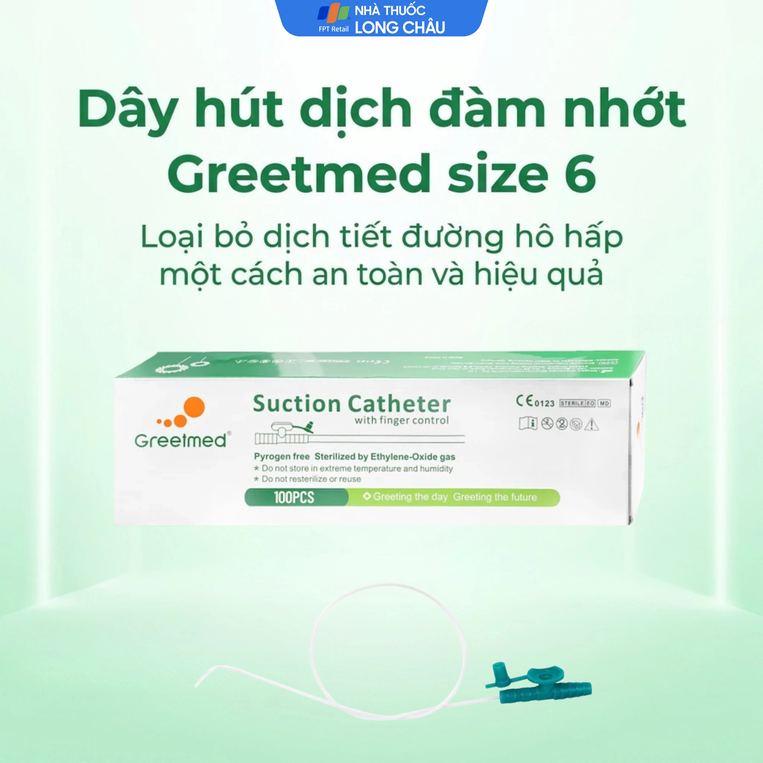Dây hút dịch đàm nhớt Greetmed size 6 hút dịch đàmtrong khoang mũi, miệng, họng 2