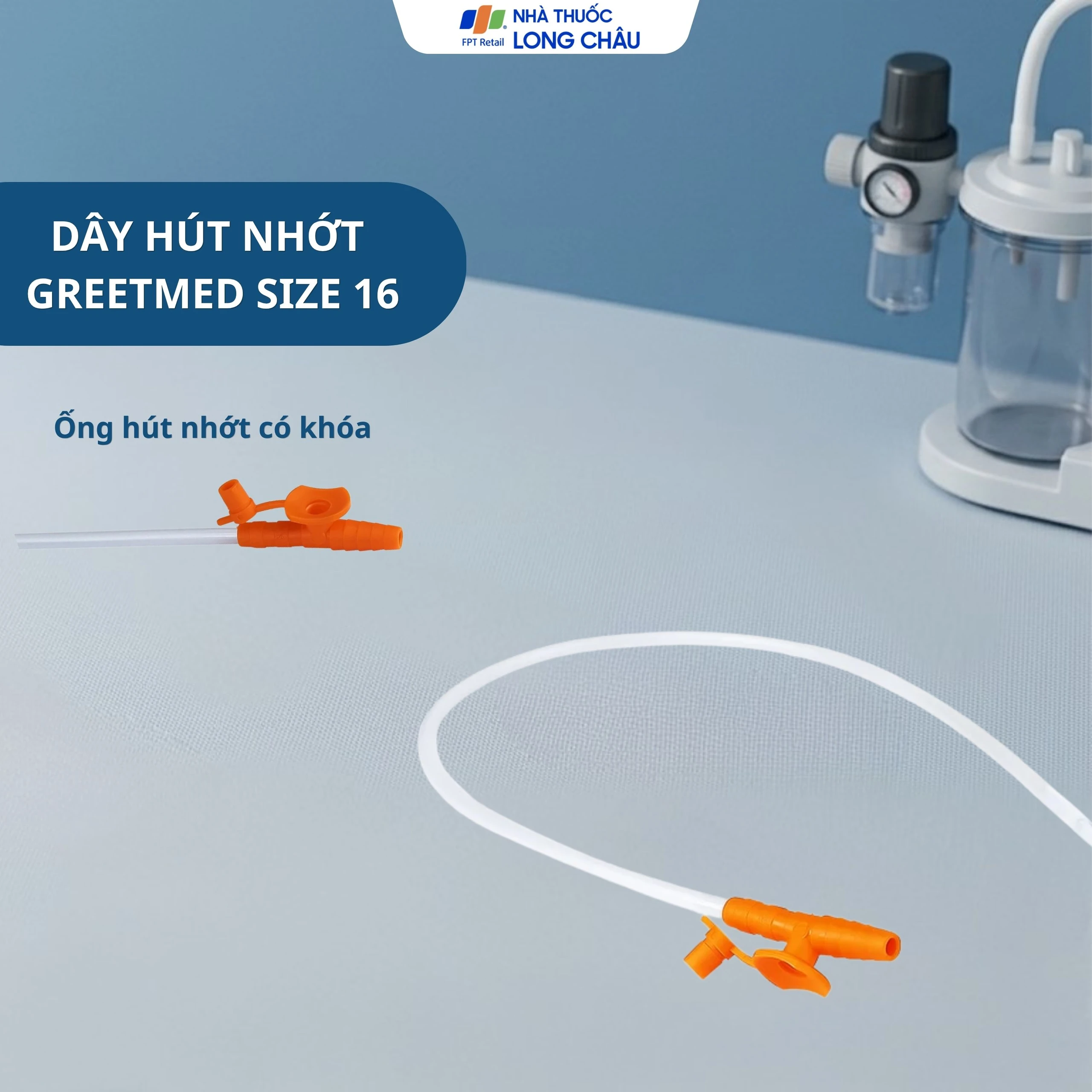 Dây hút nhớt Greetmed size 16 dùng hút dịch đờm trong khoang mũi, miệng, họng 2