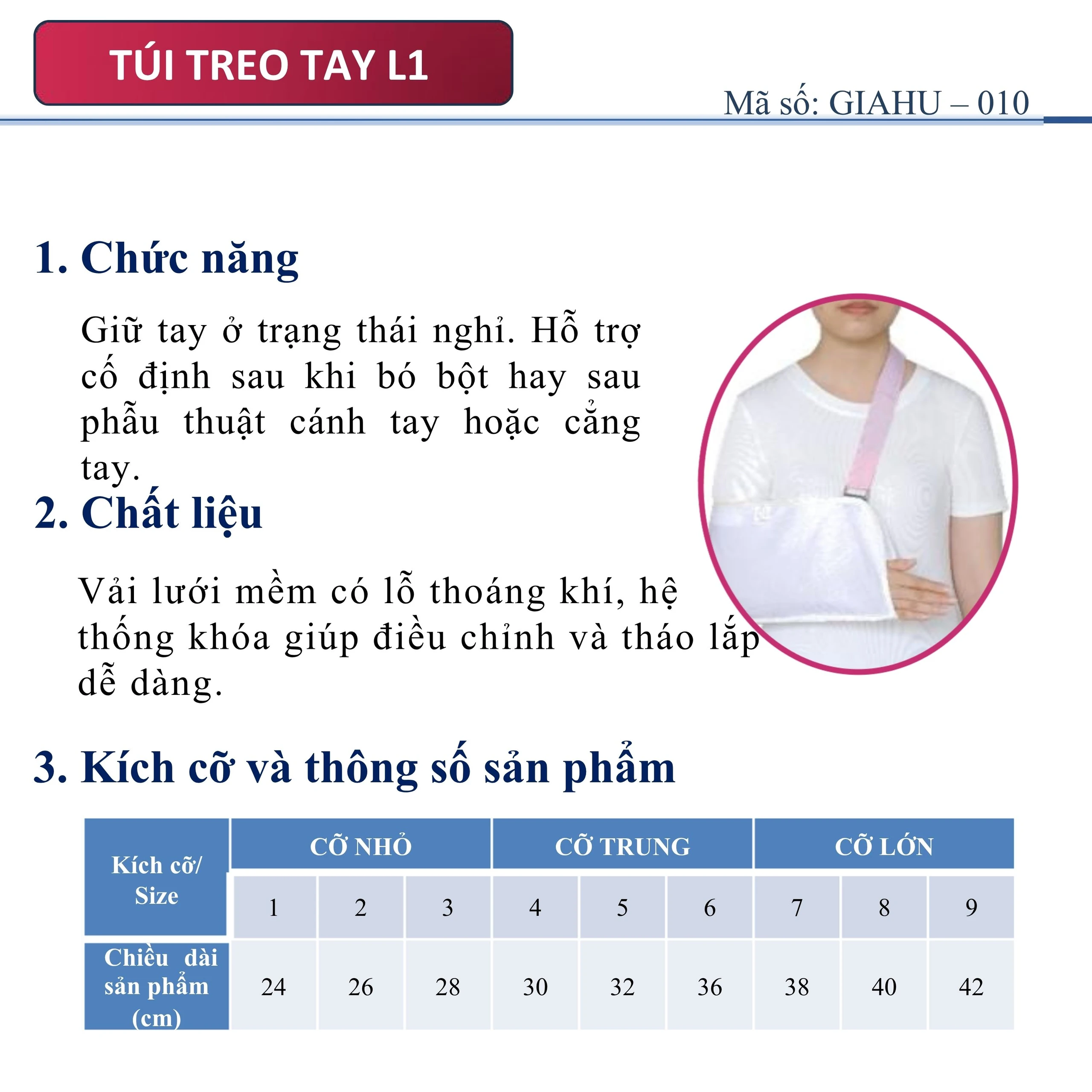 Túi treo tay L1 size 7 Gia Hưng 3