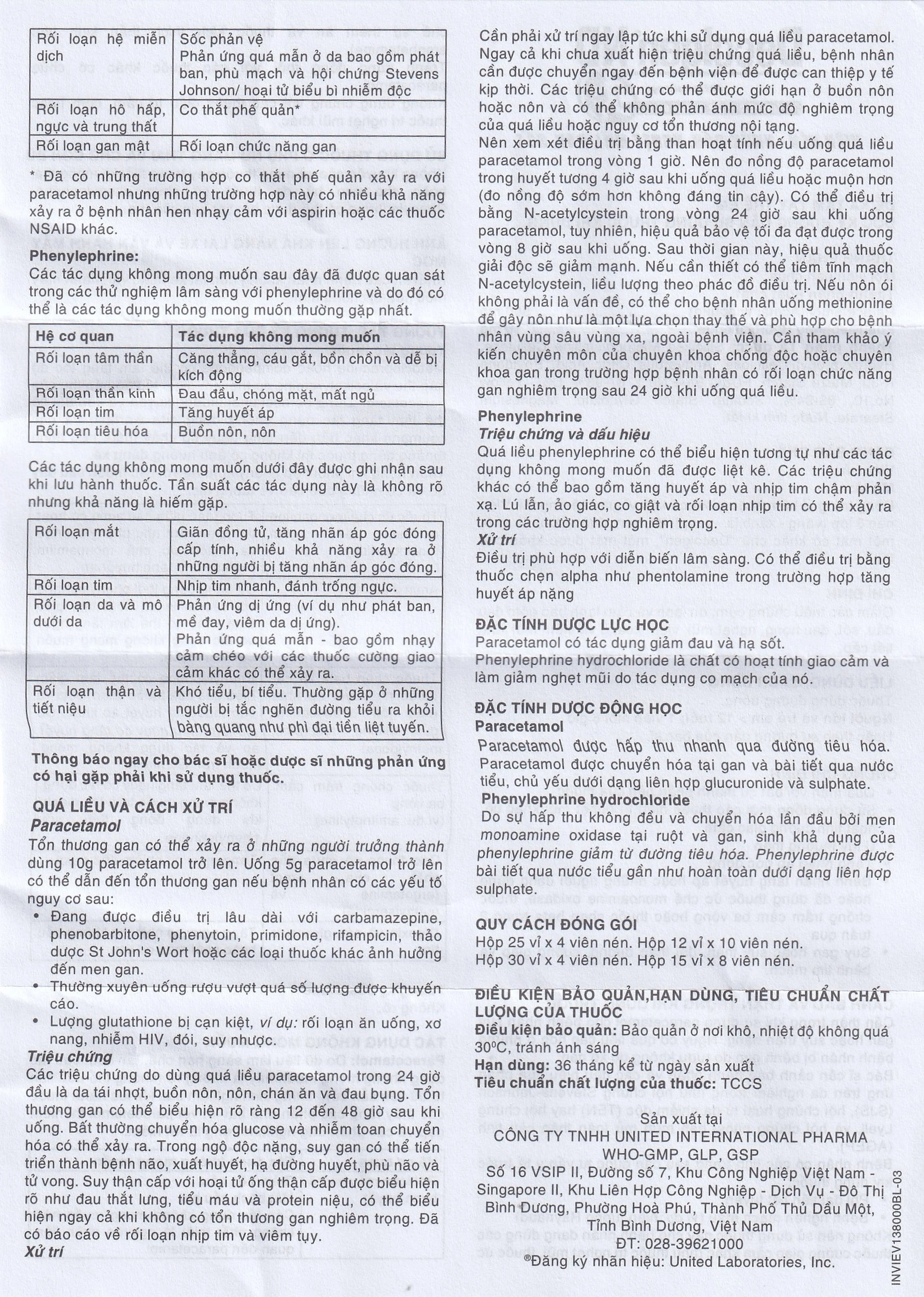 Thuốc Decolgen ND 500mg United giảm các triệu chứng cảm lạnh, cúm, sốt, đau họng, nghẹt mũi (30 vỉ x 4 viên)