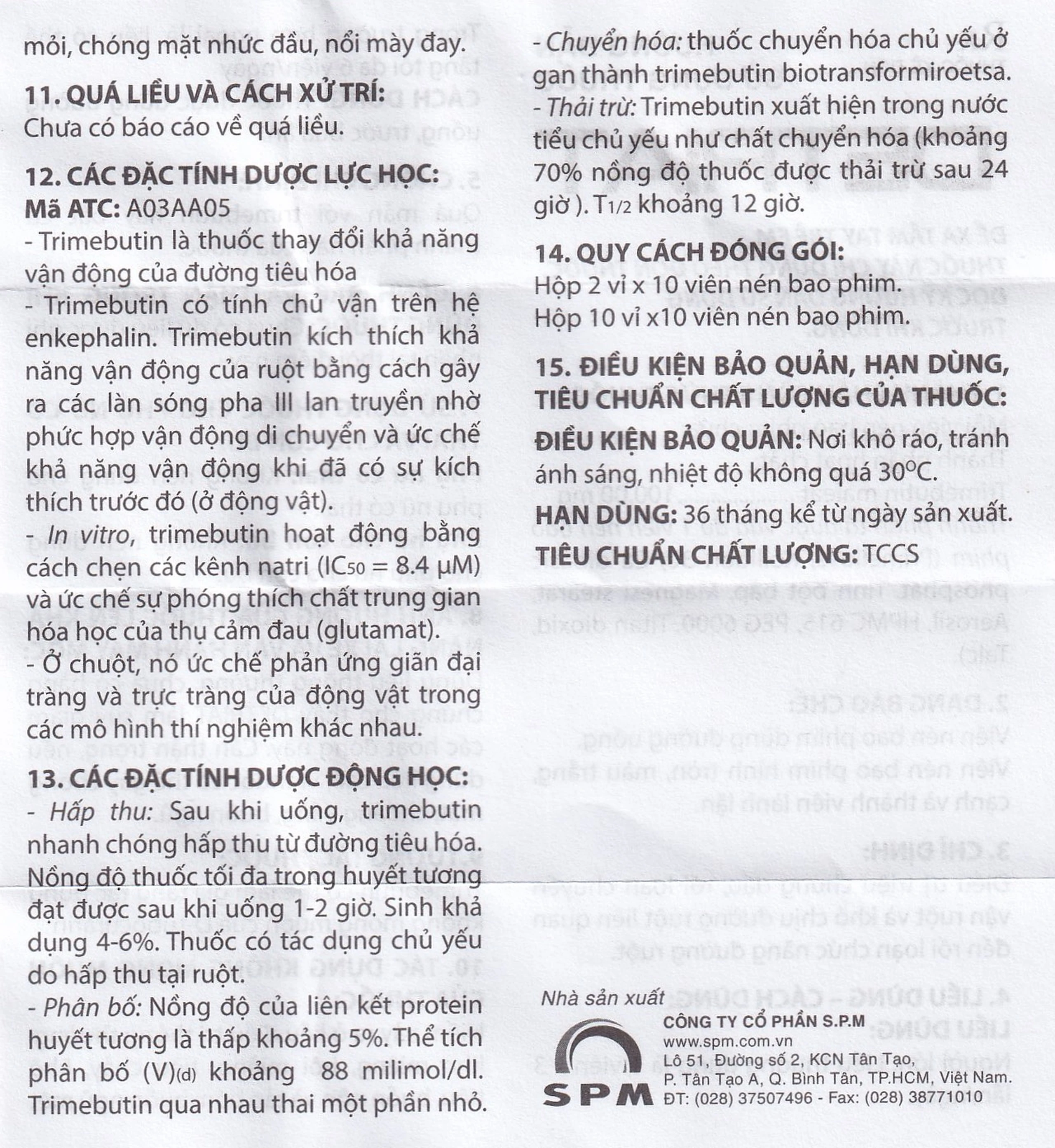 Thuốc Detriat điều trị triệu chứng đau, rối loạn chuyển vận ruột, khó chịu đường ruột (2 vỉ x 10 viên)