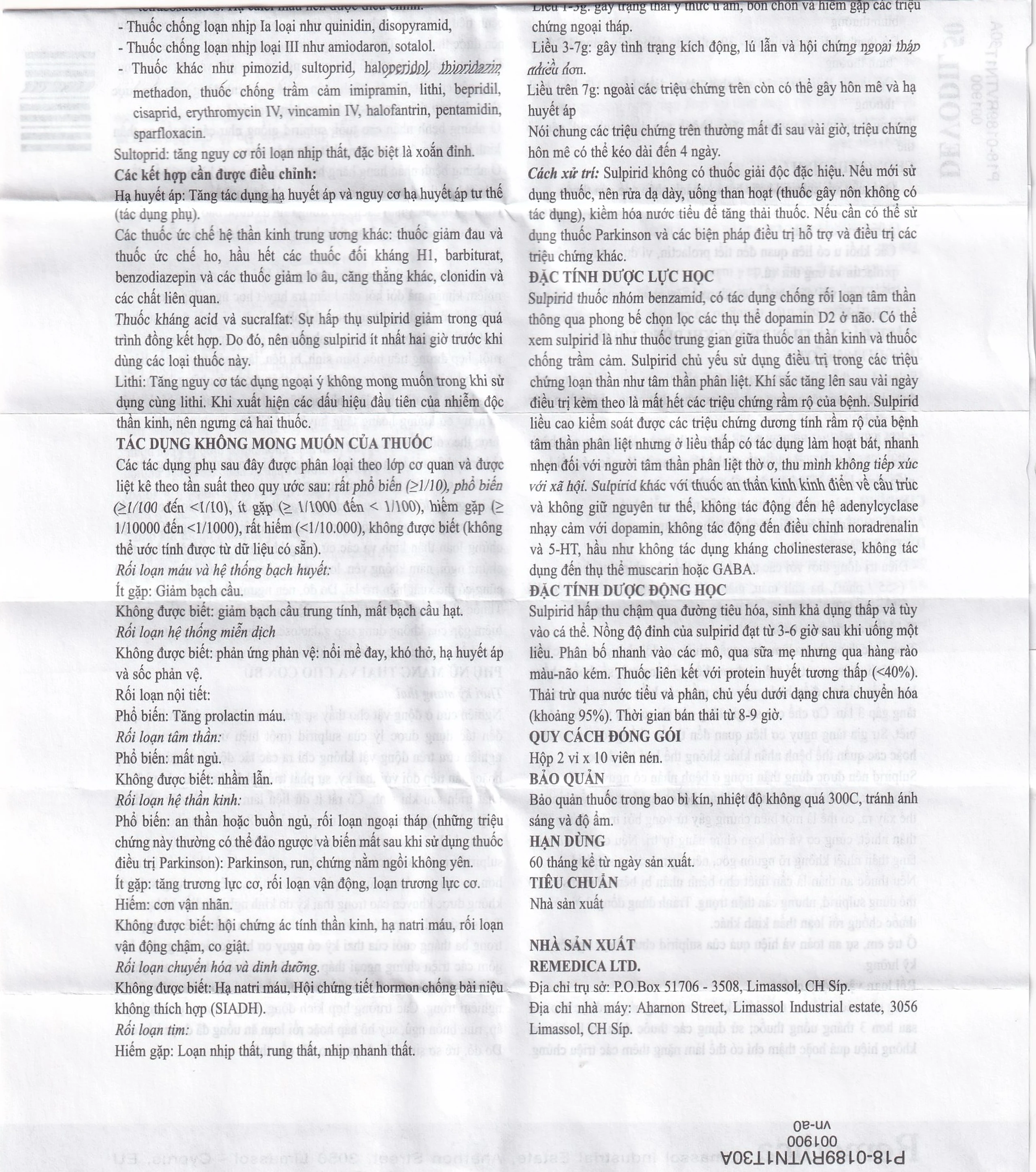 Thuốc Devodil Remedica điều trị ngắn hạn chứng lo âu, rối loạn hành vi nghiêm trọng (2 vỉ x 10 viên)