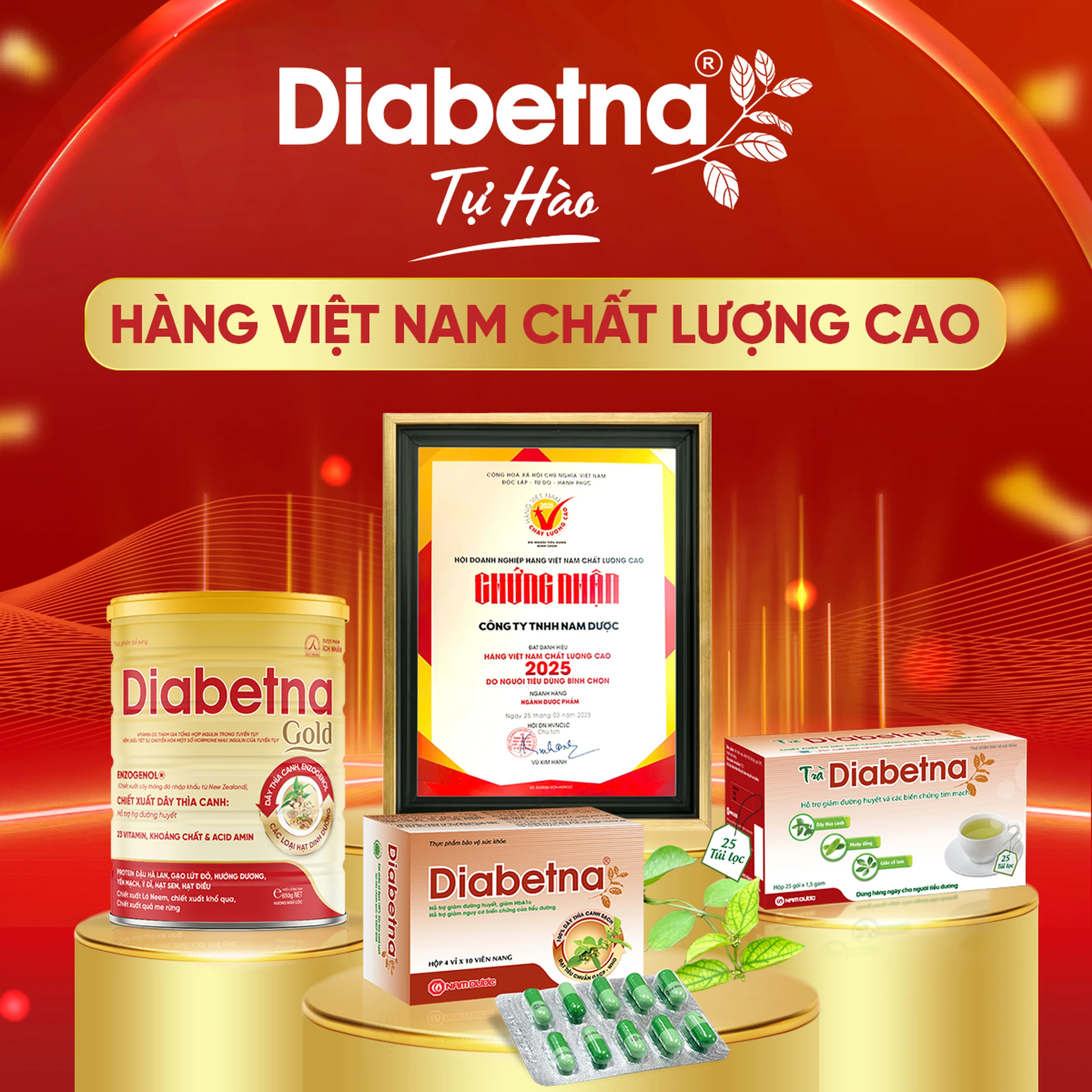 Viên hỗ trợ giảm đường huyết Diabetna Nam Dược (4 vỉ x 10 viên) 6