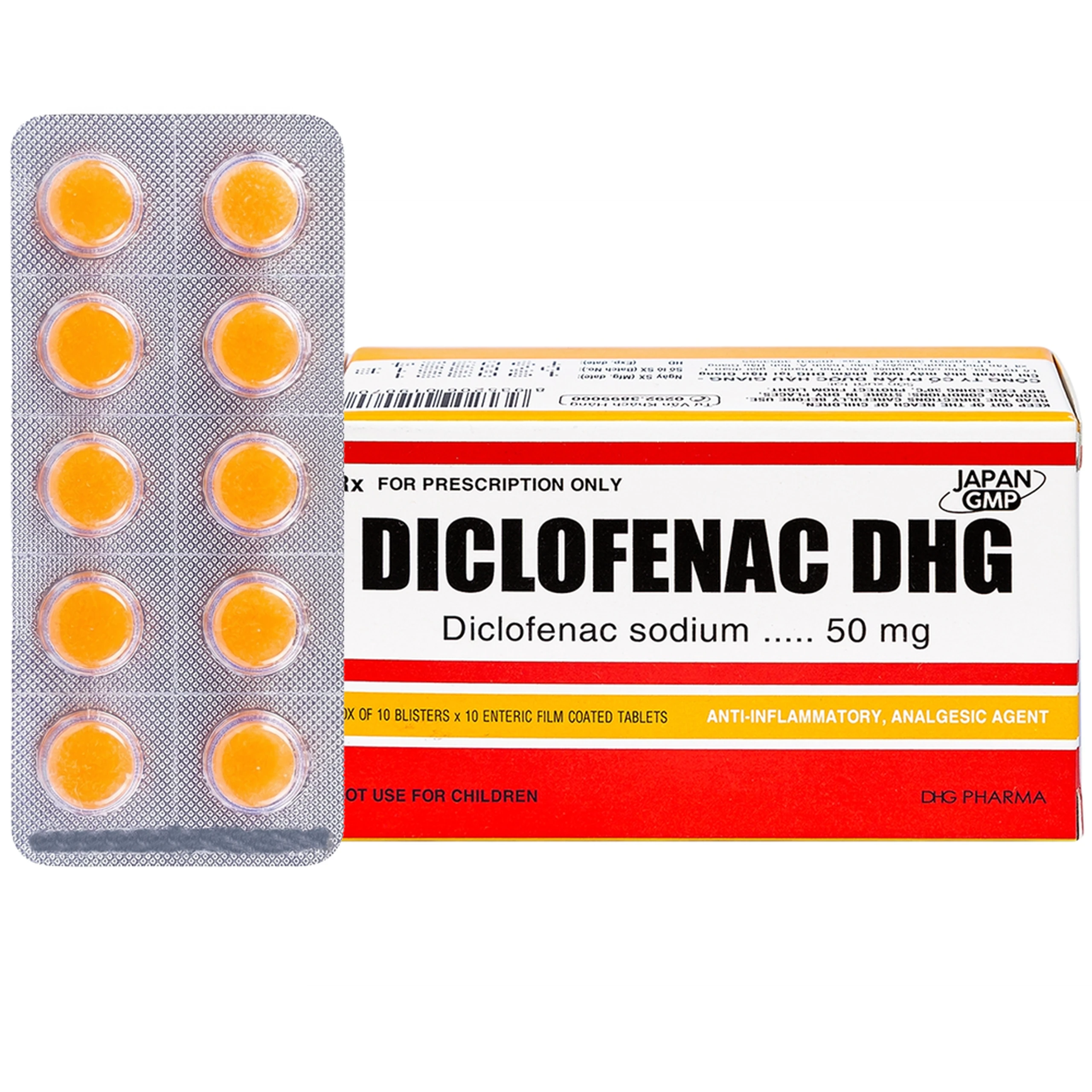Thuốc Diclofenac DHG điều trị viêm, đau trong rối loạn cơ xương khớp (10 vỉ x 10 viên) 1