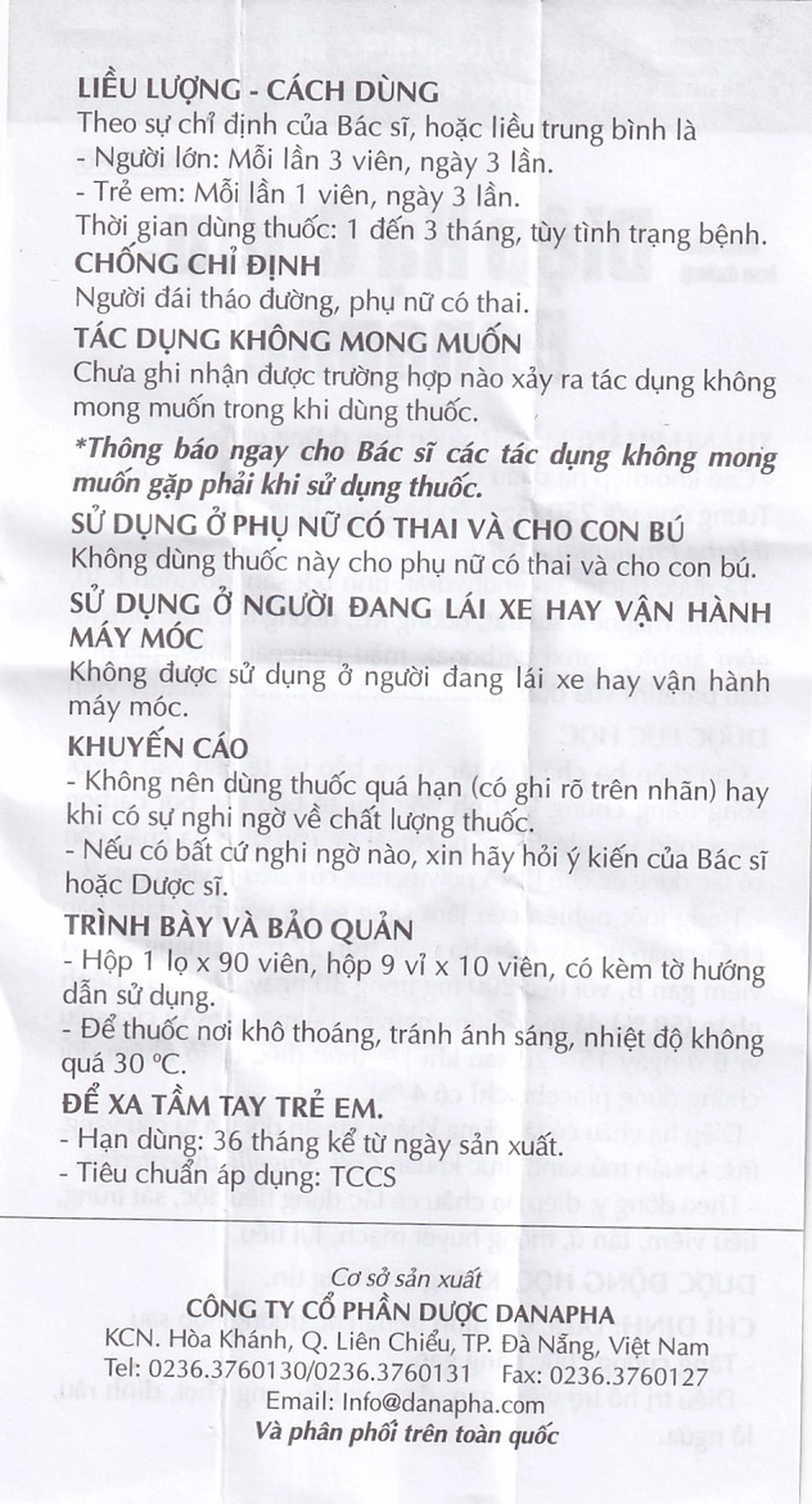 Thuốc Diệp Hạ Châu Danapha tăng cường chức năng gan (90 viên)