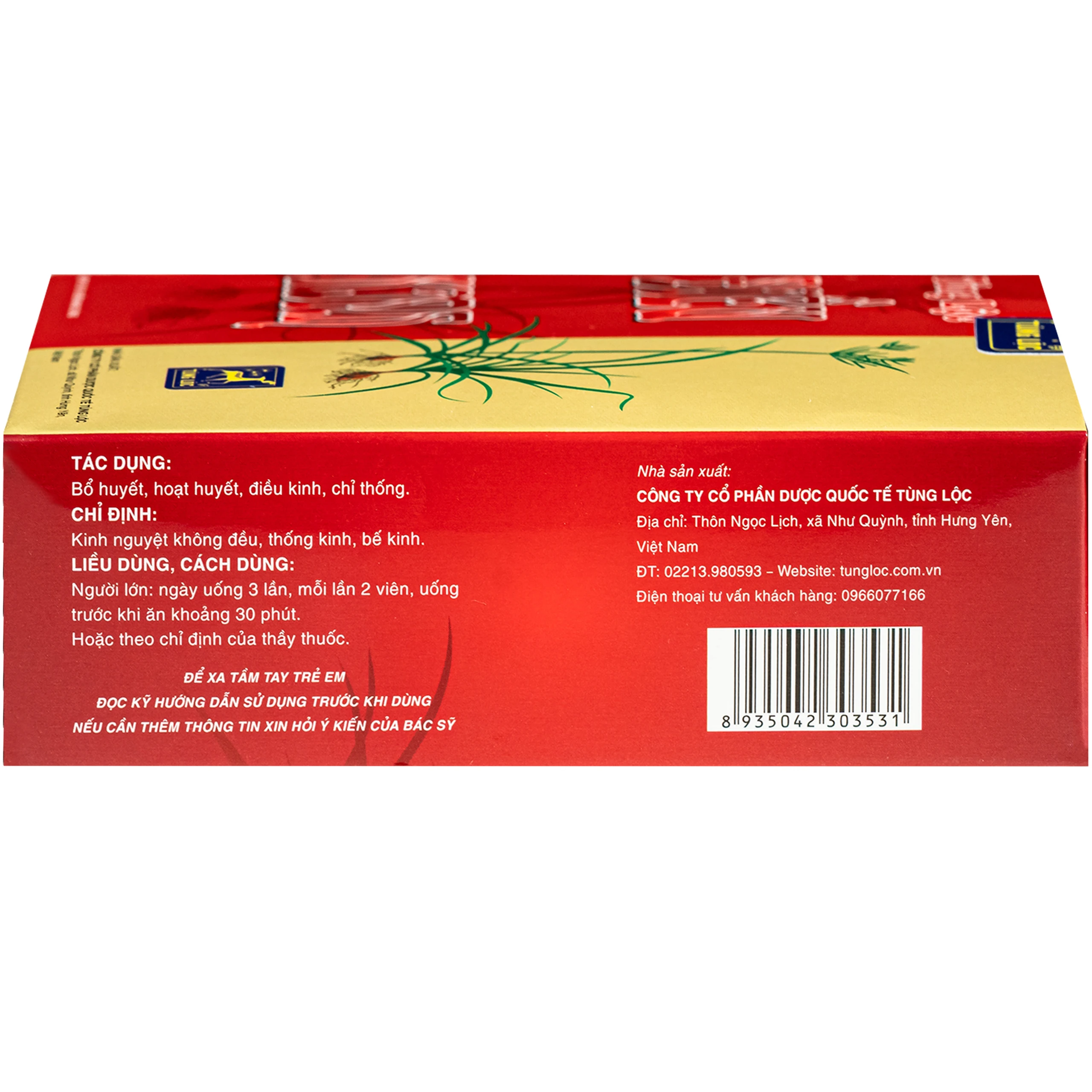 Thuốc Điều kinh Tùng lộc điều trị bổ huyết, hoạt huyết, điều kinh, chỉ thống (3 vỉ x 10 viên) 3